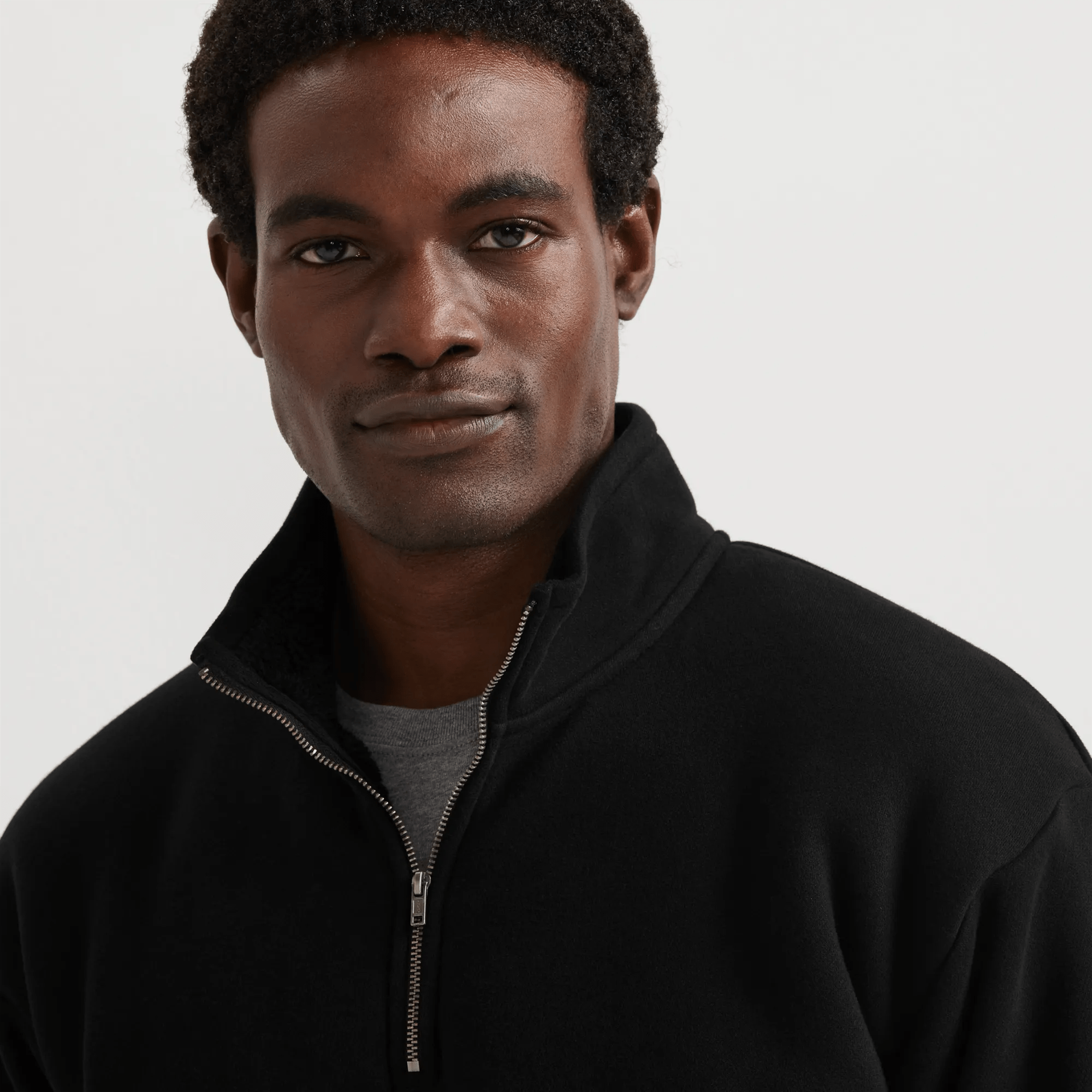 Men's Vintage Soft Faux Shearling-Lined 1/4-Zip Sweatshirt - Image 3