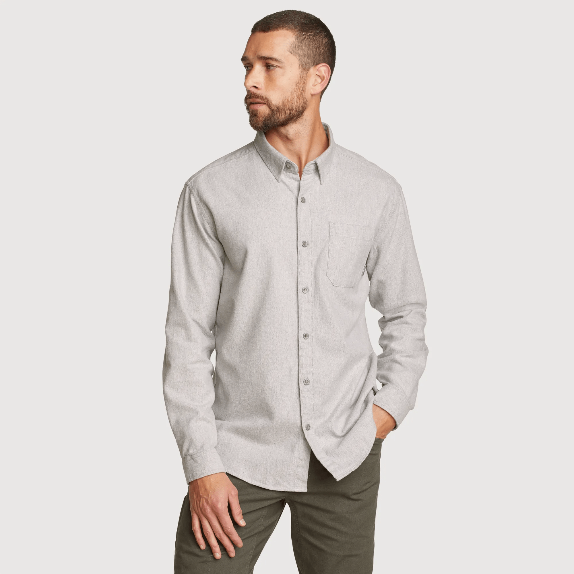 Men's Eddie's Favorite Flannel Classic Fit Shirt - Solid - Image 3