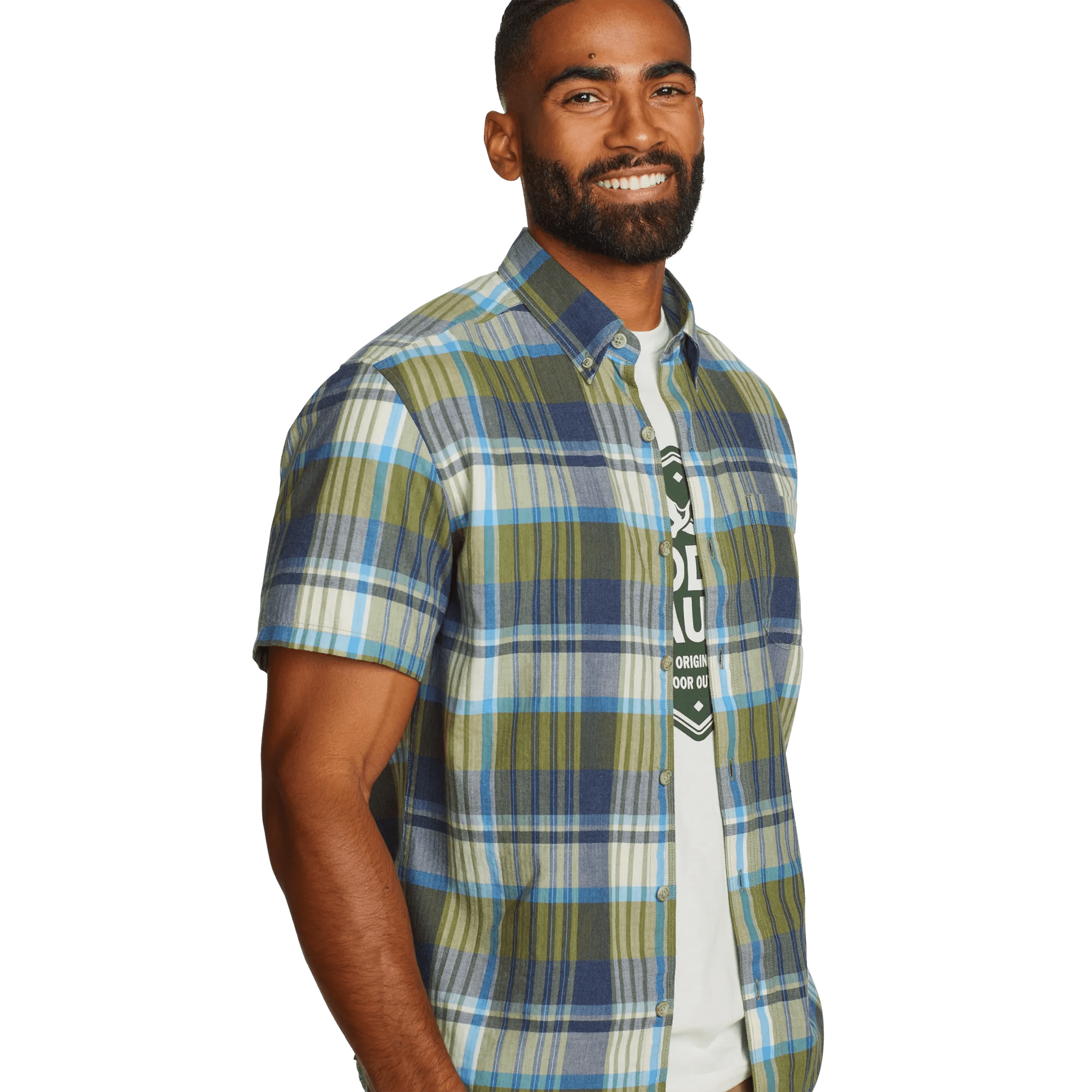 Men's Tidelands Short-Sleeve Yarn-Dyed Textured Shirt - Image 3