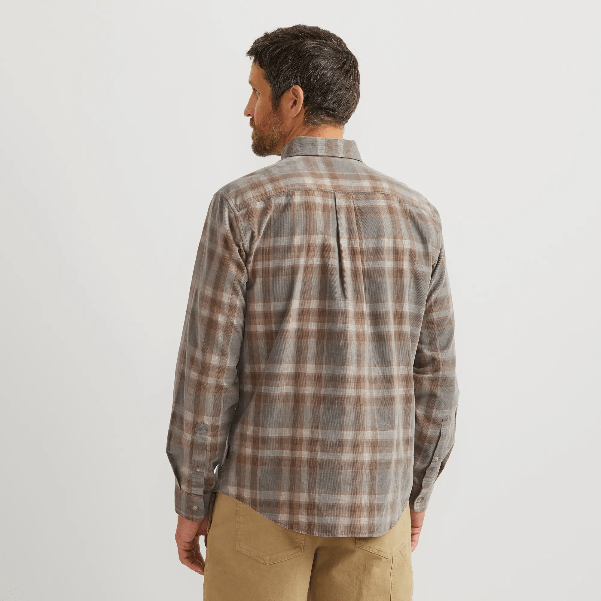 Men's Fine-Wale Corduroy Shirt - Plaid - Image 2