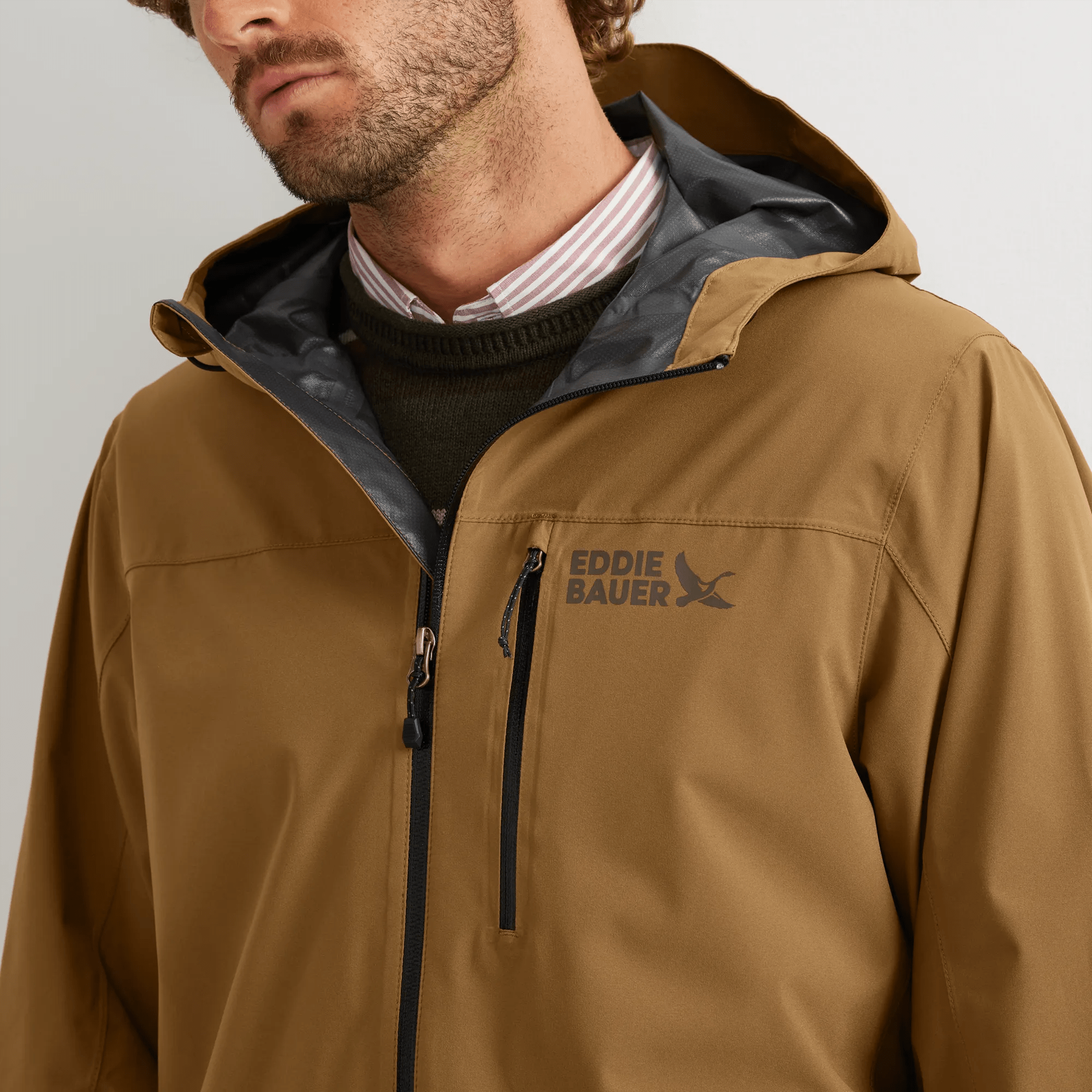 Men's Cloud Cap Waterproof Stretch Hooded Rain Jacket - Image 3
