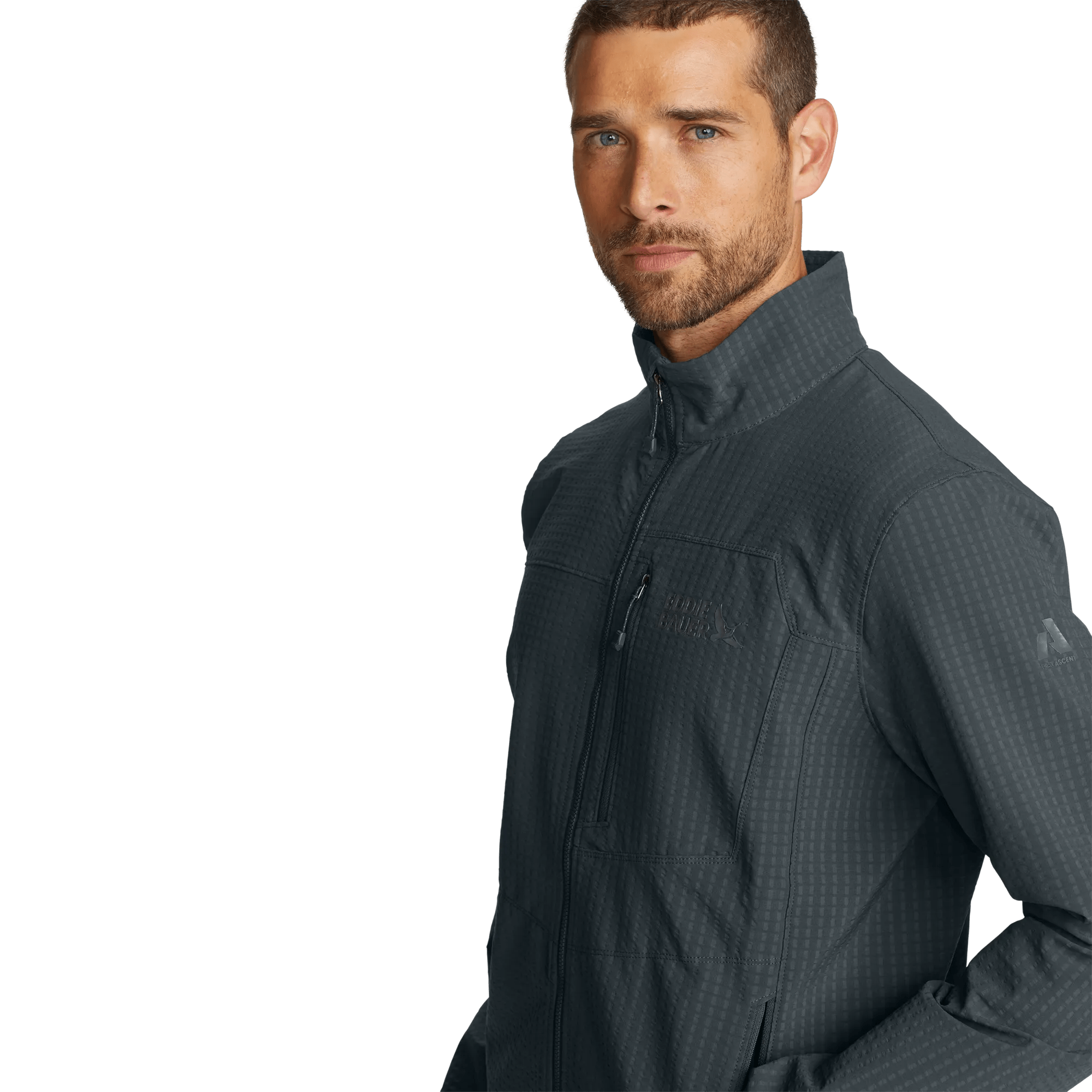 Men's Sandstone Grid Shell Jacket - Image 3