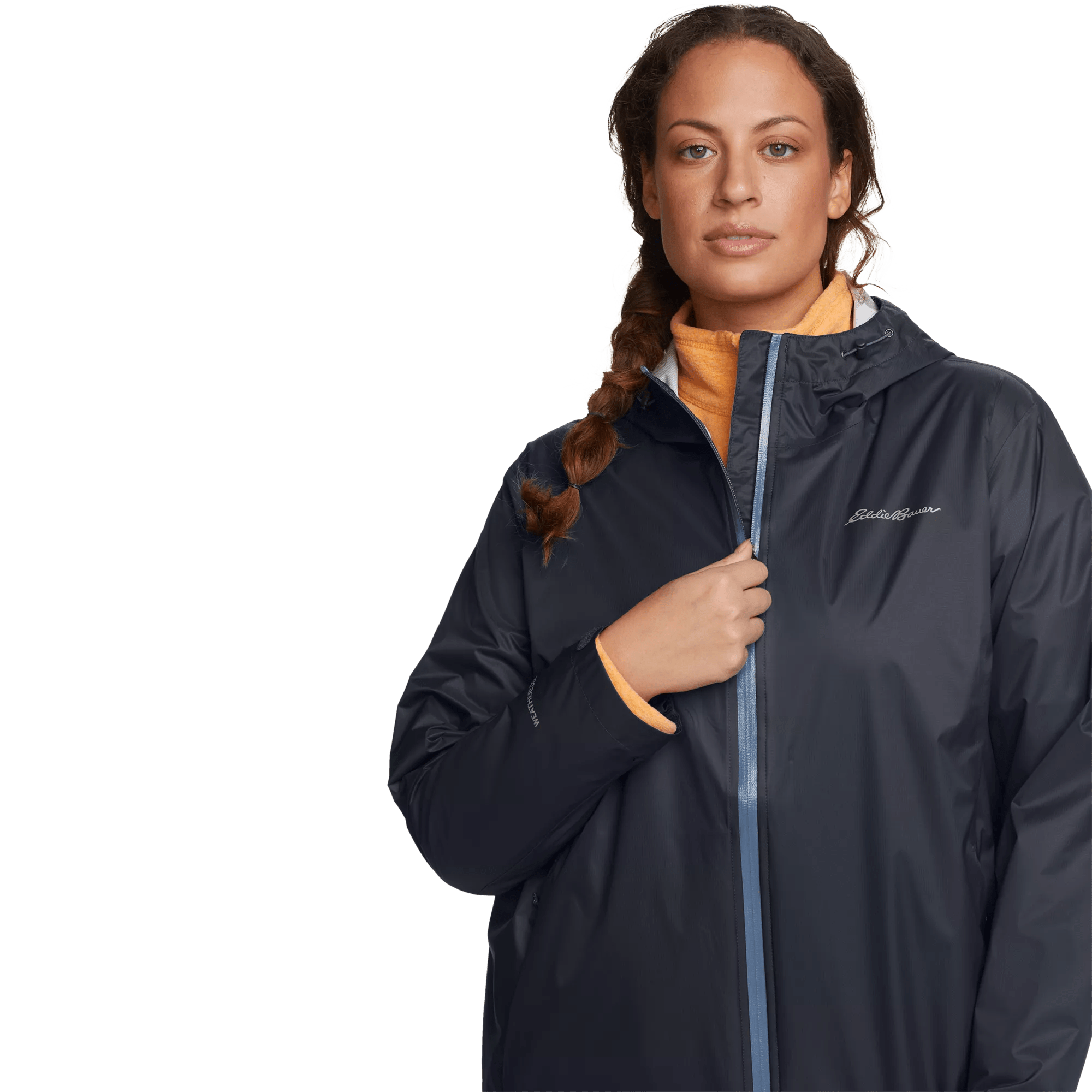 Women's Cloud Cap Waterproof Packable Hooded Rain Jacket - Image 3