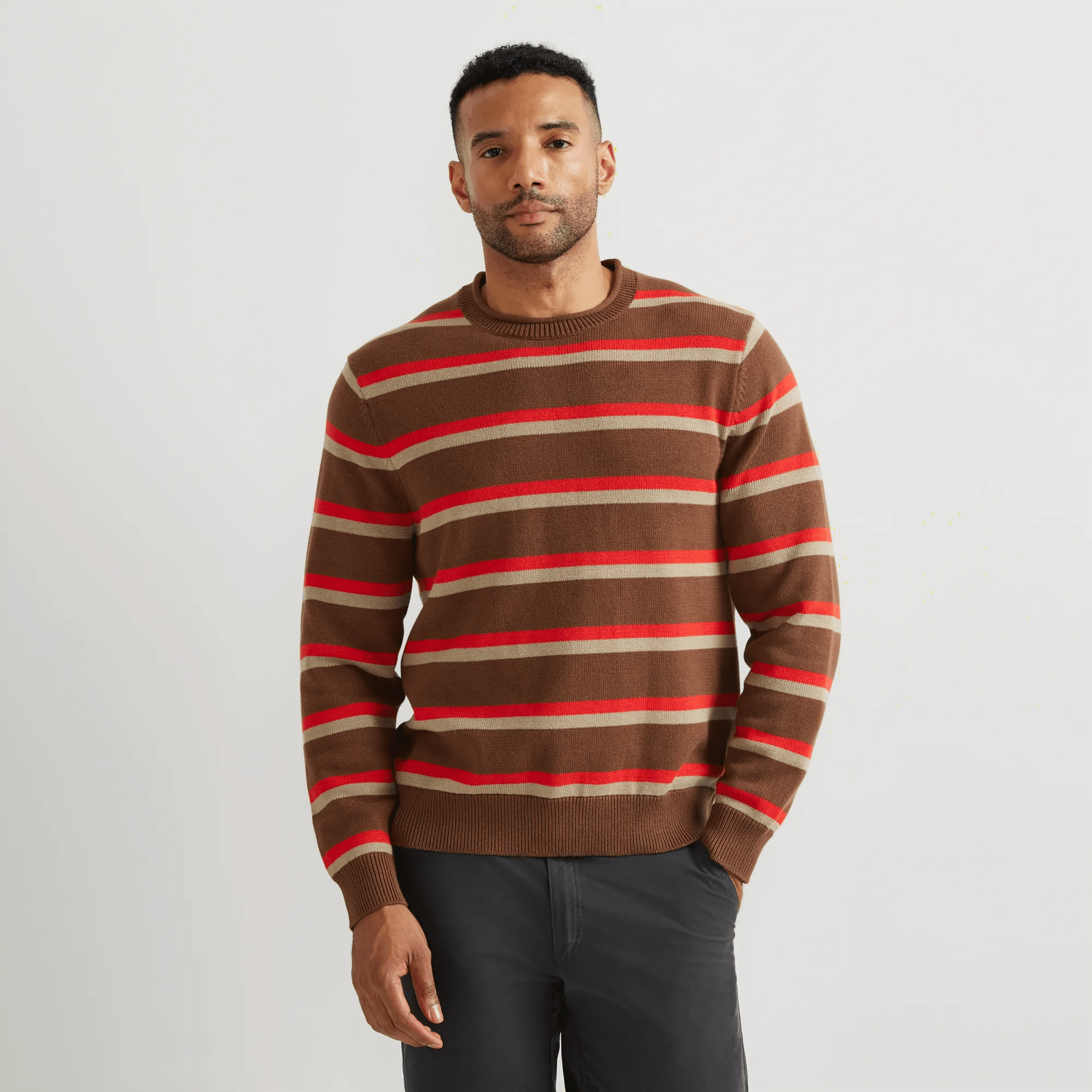 Men's Classic Roll Neck Sweater - Stripe
