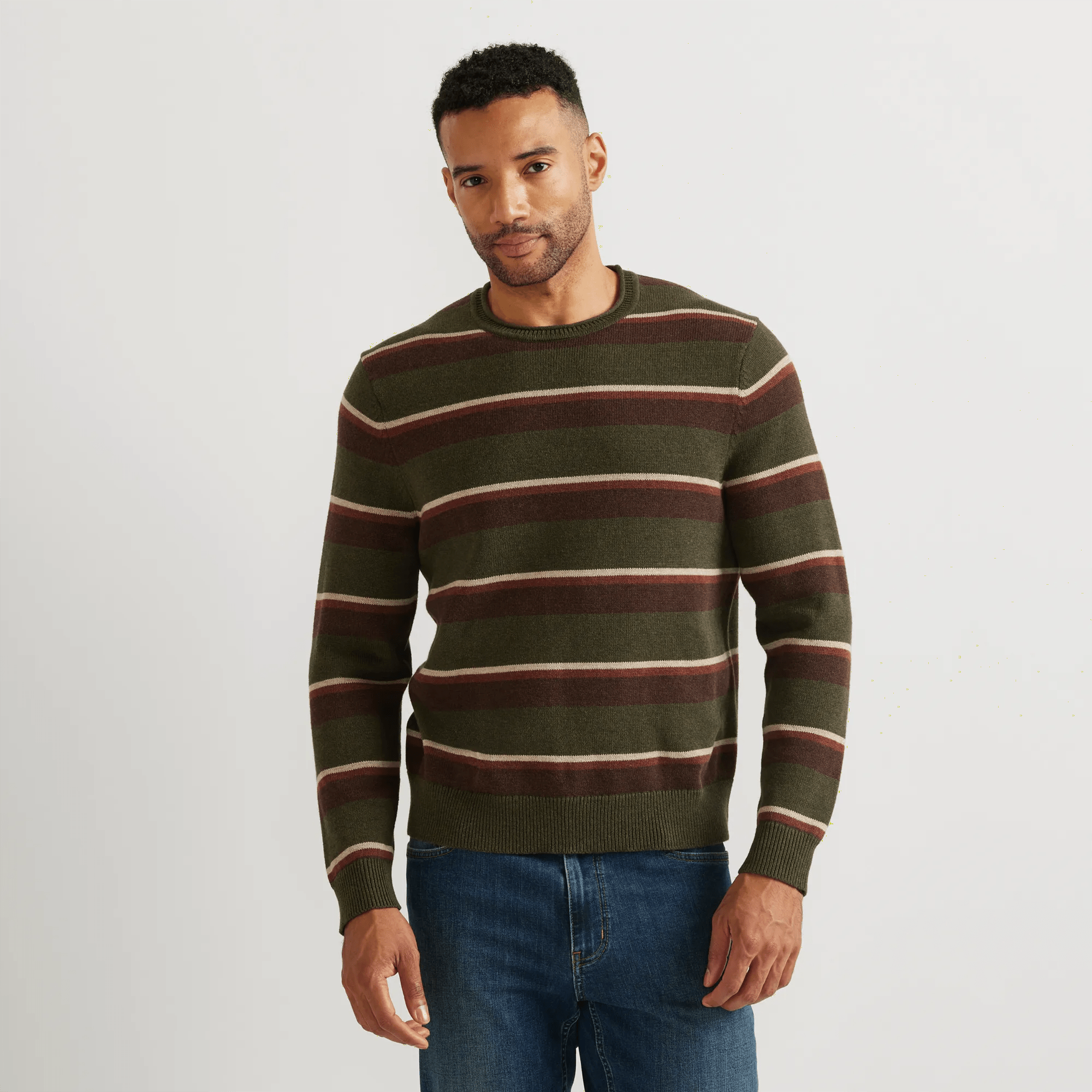 Men's Signature Roll Neck Sweater - Stripe