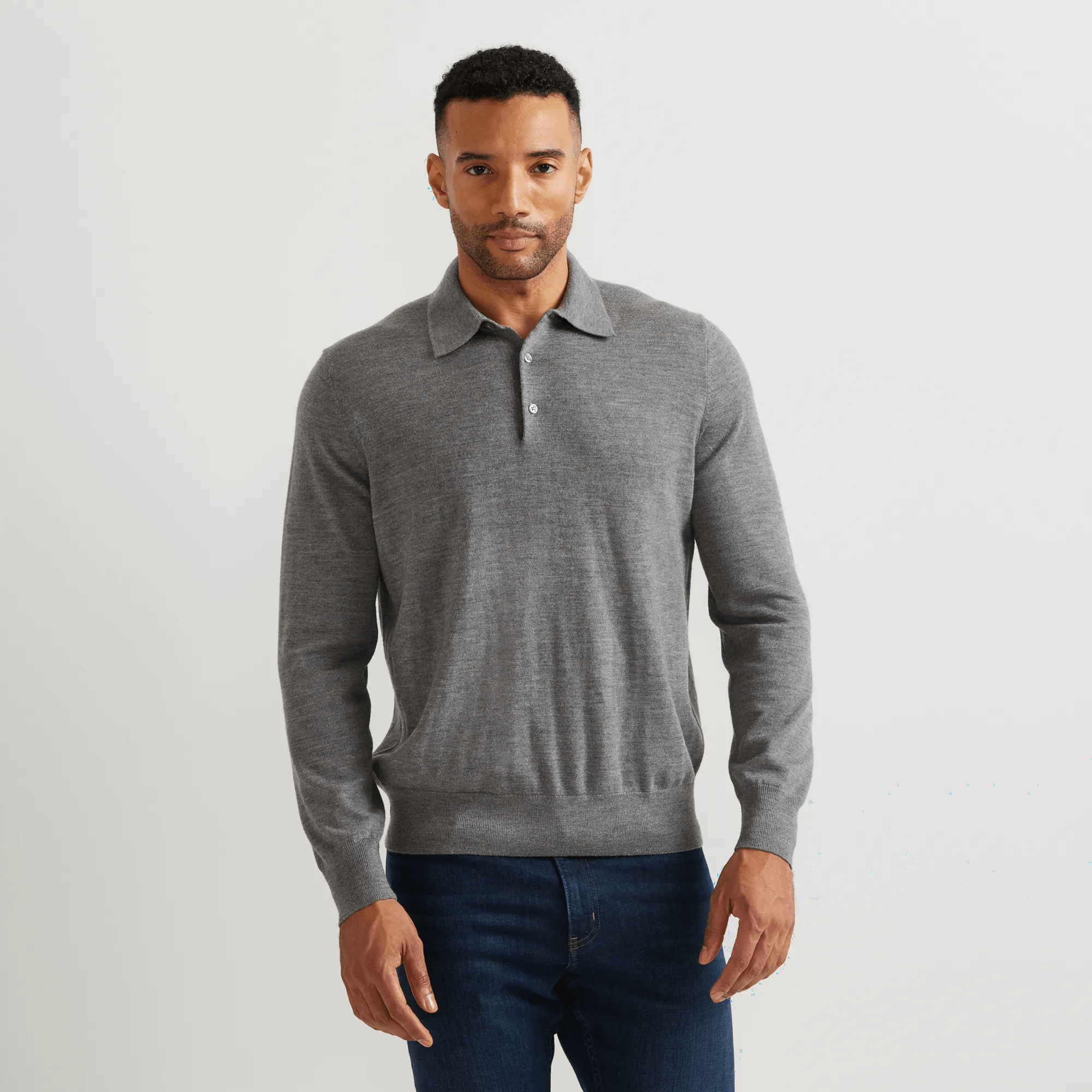 Men's Signature Merino Wool Polo Sweater
