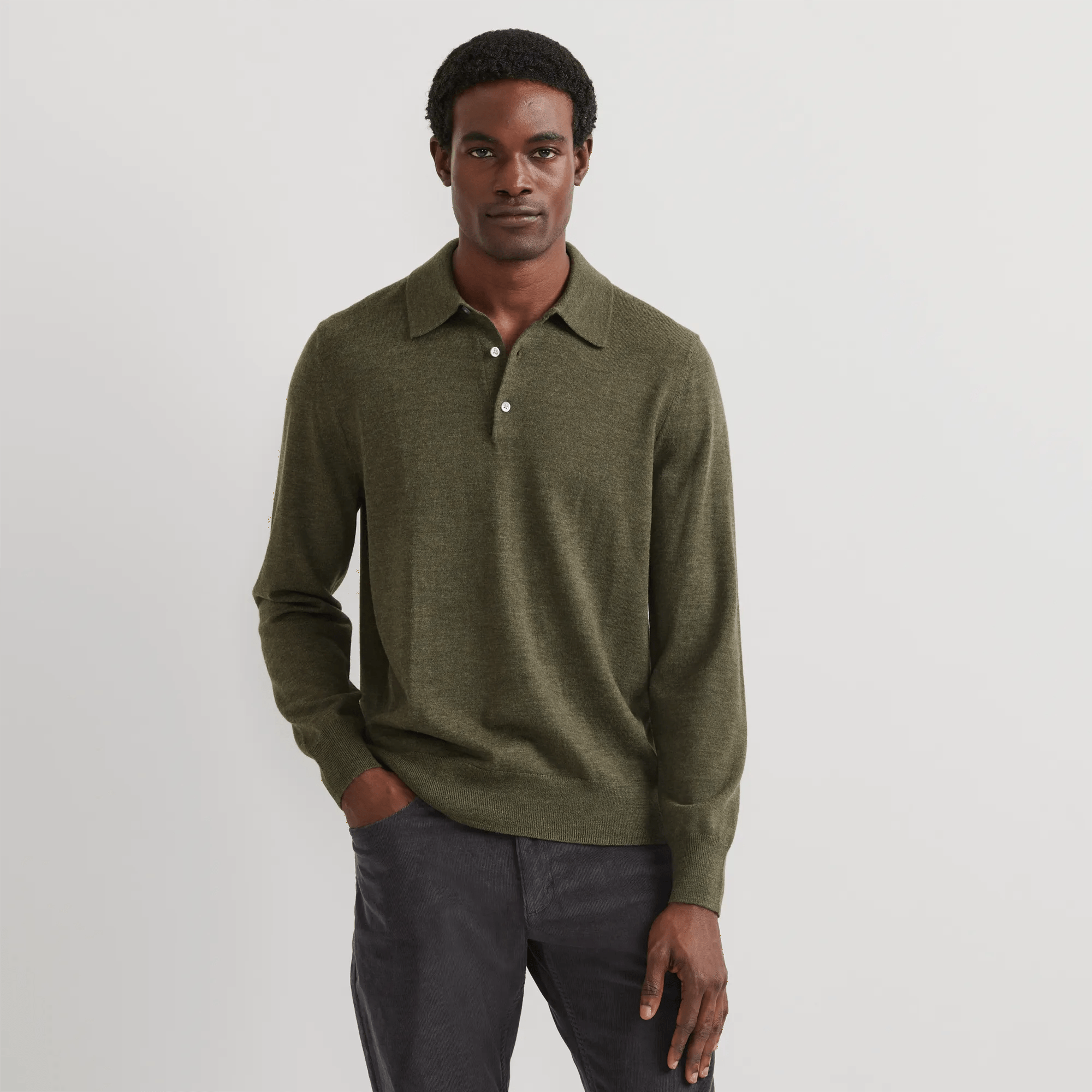 Men's Signature Merino Wool Polo Sweater
