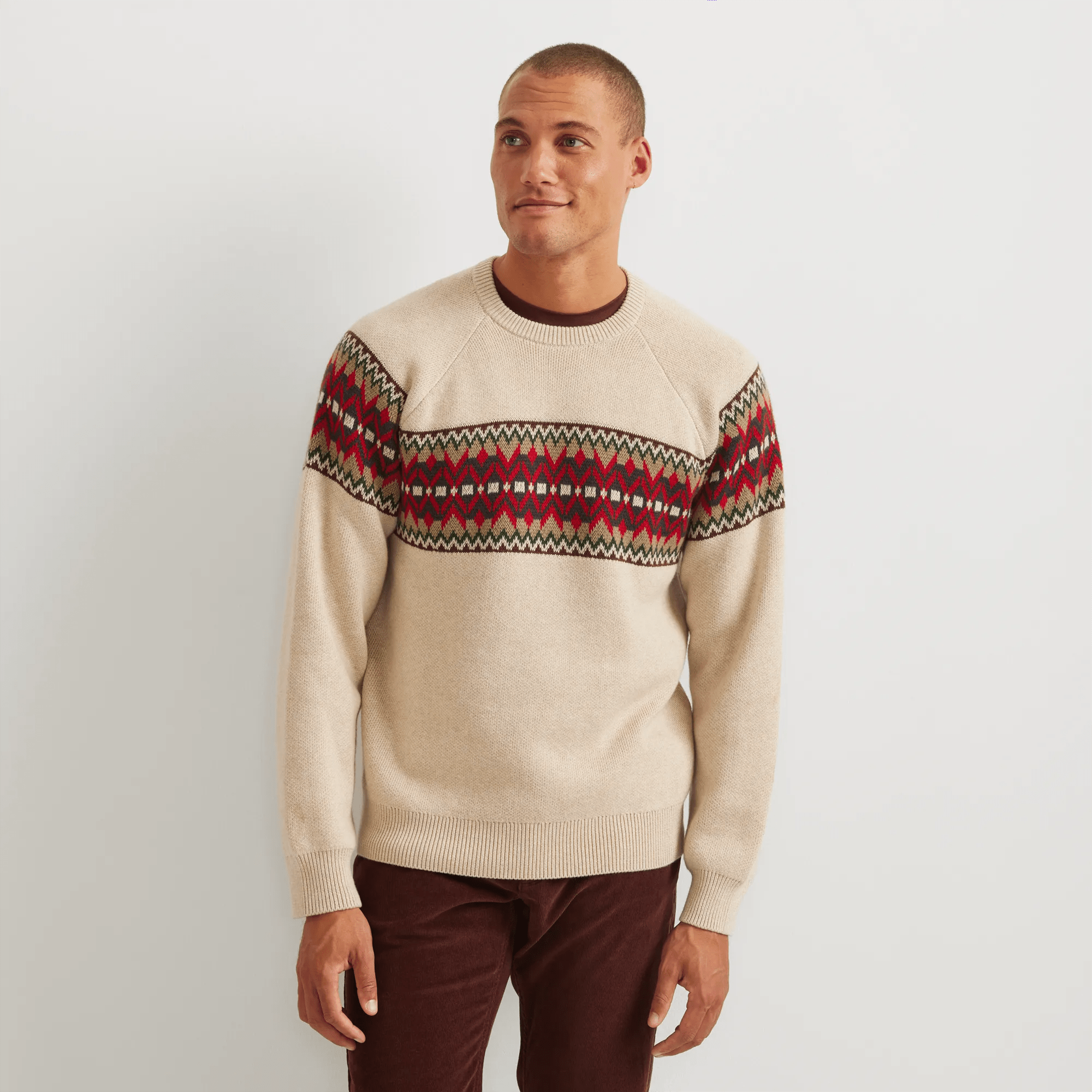 Men's Signature Fair Isle Crewneck Sweater - Stripe