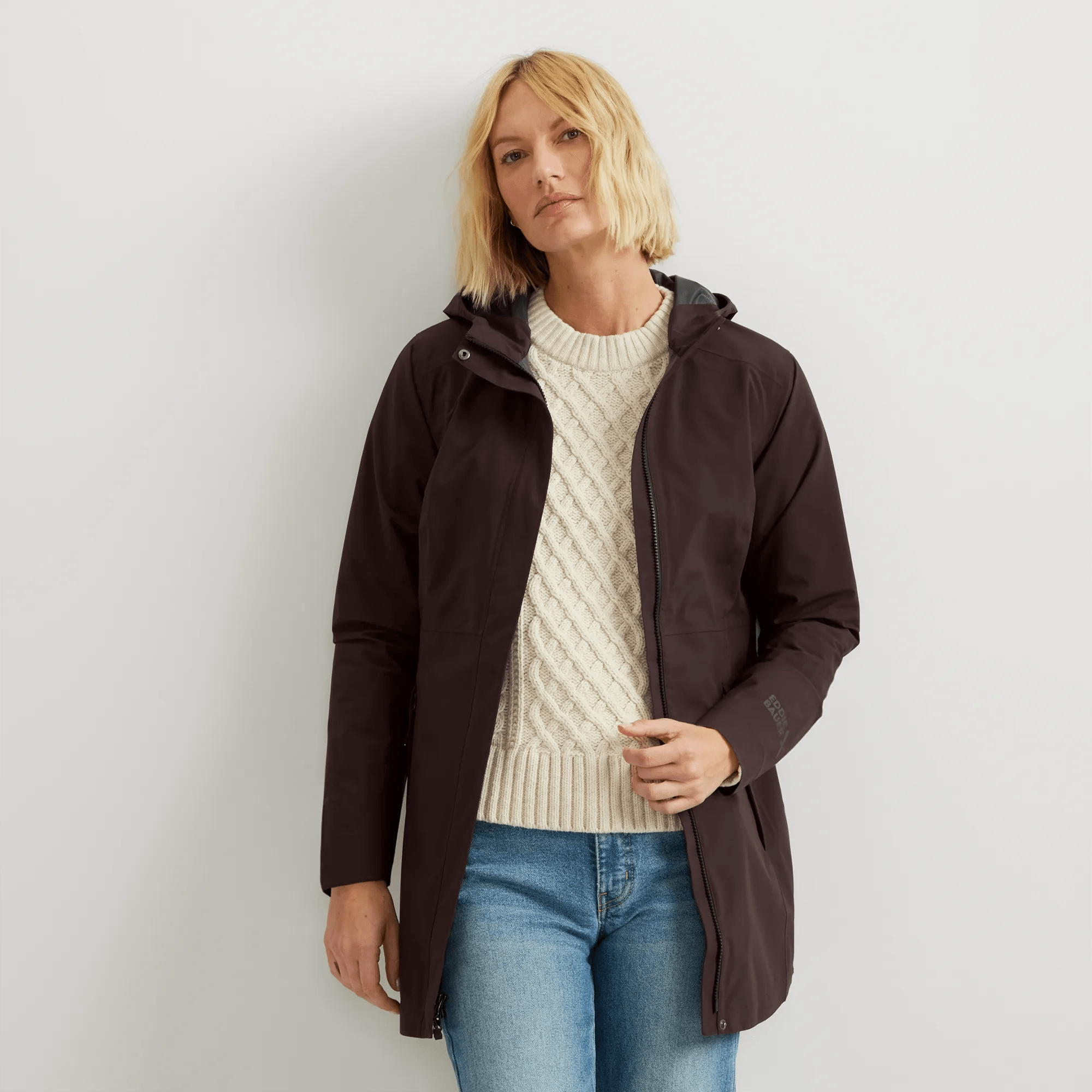 Women's Cloud Cap Waterproof Stretch Hooded Rain Parka