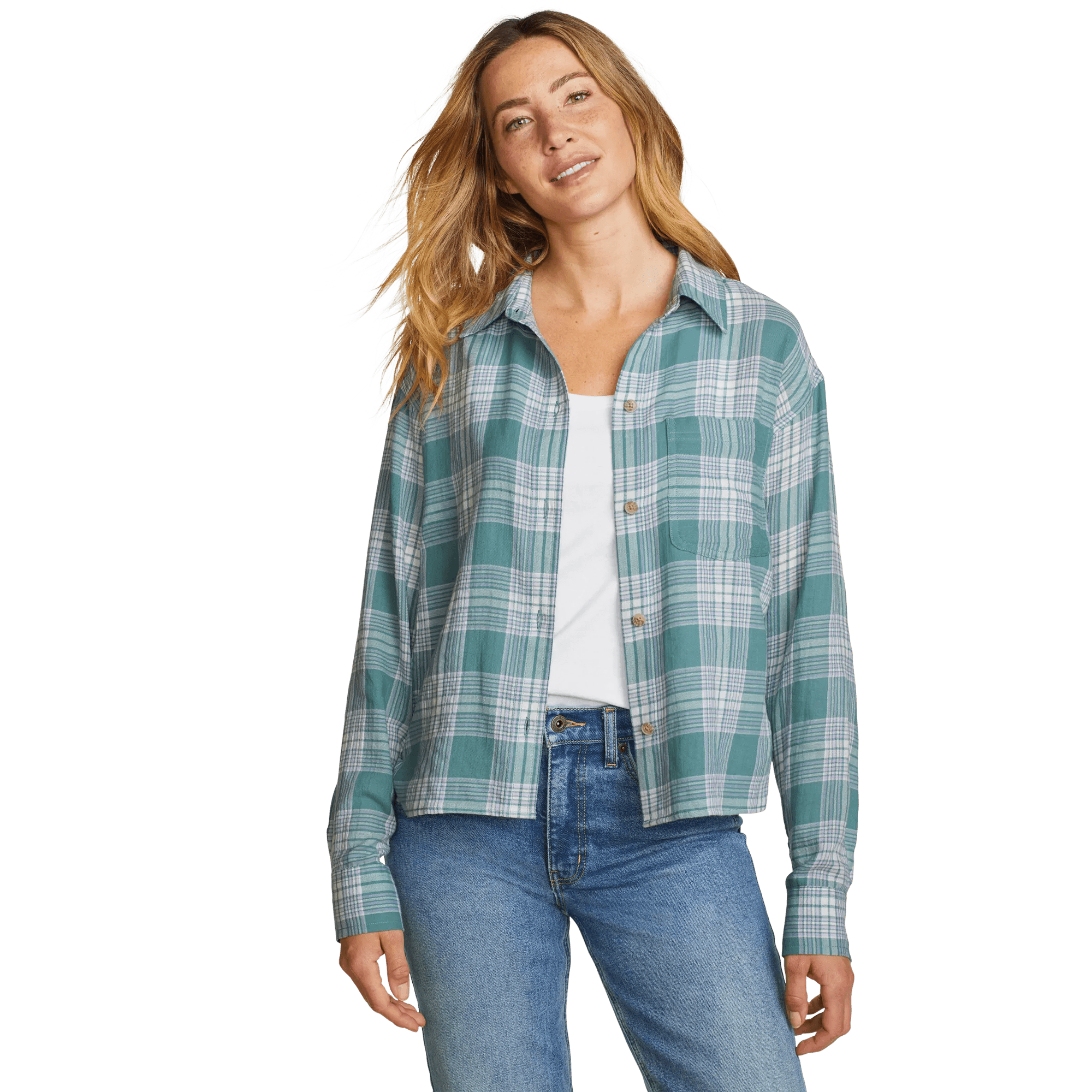 Women's High Tide Long-Sleeve Cropped Flannel