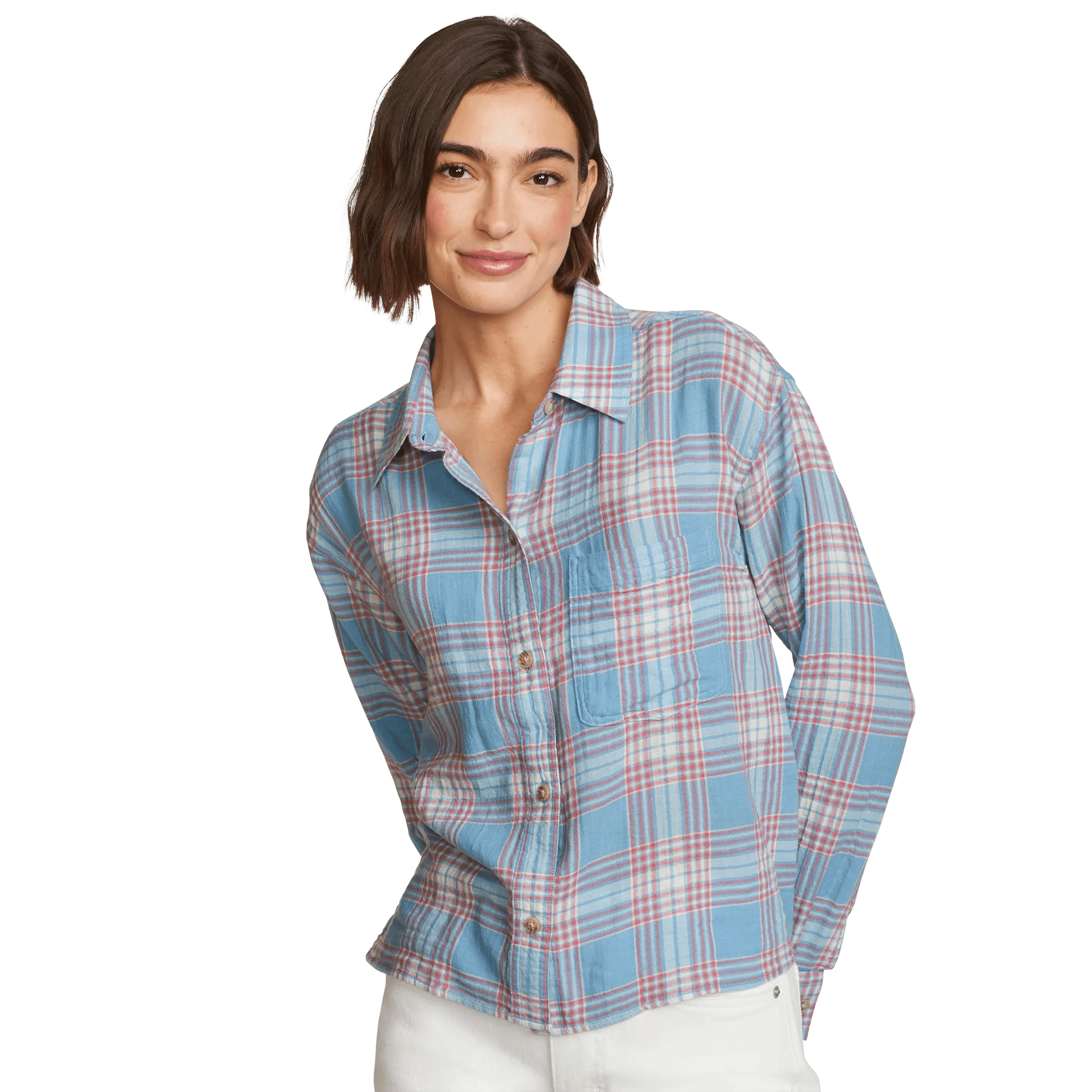 Women's High Tide Long-Sleeve Cropped Flannel
