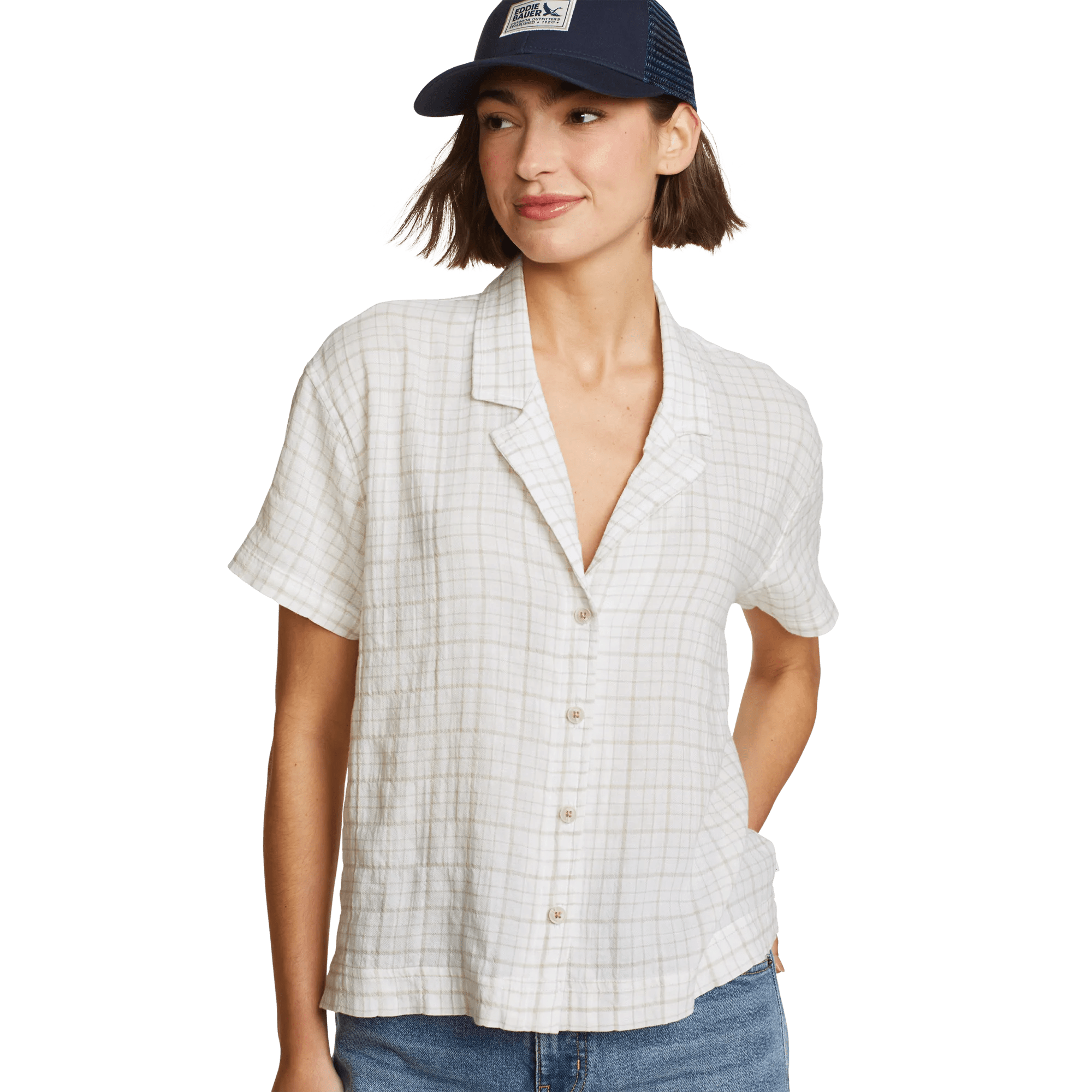 Women's High Tide Short-Sleeve Cropped Flannel