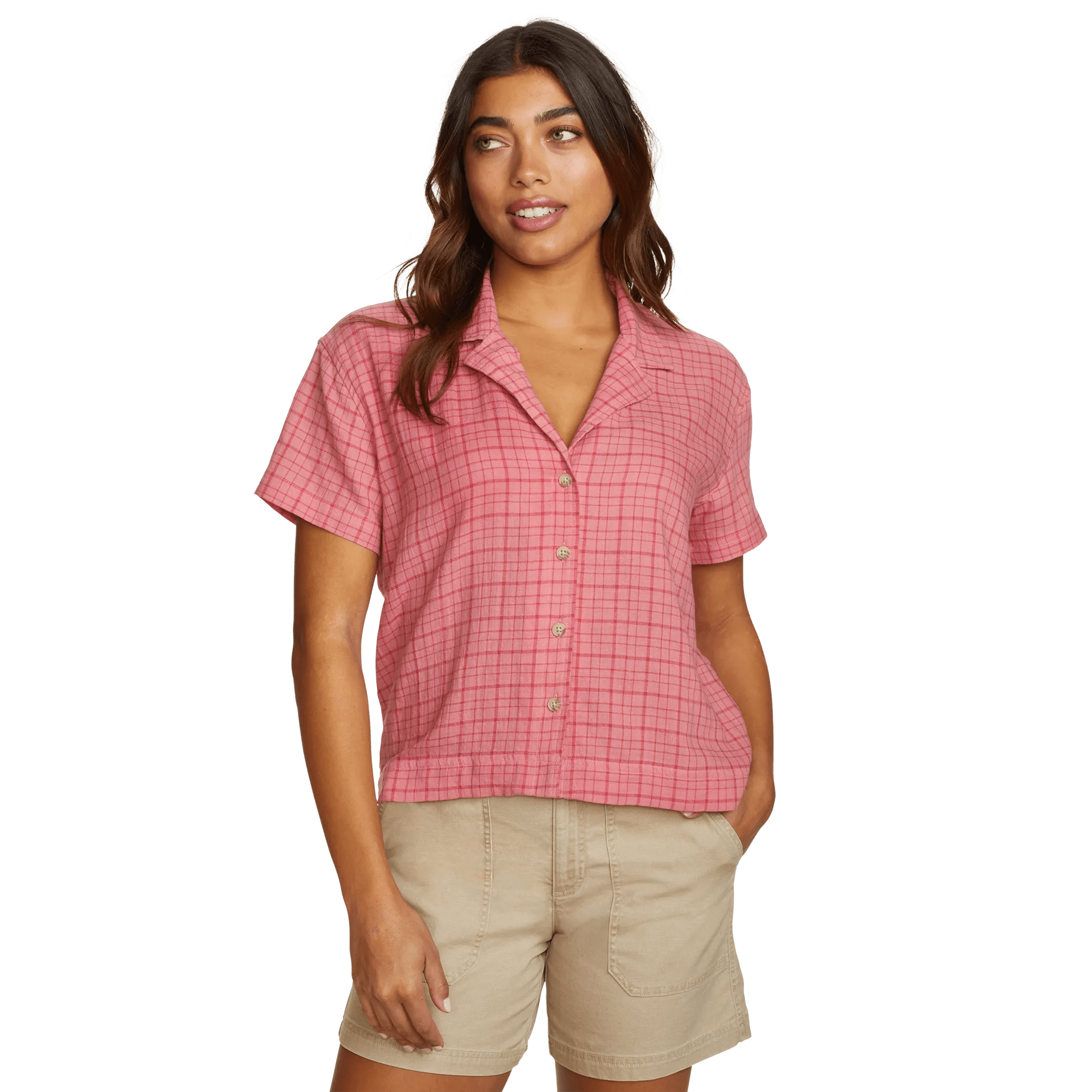 Women's High Tide Short-Sleeve Cropped Flannel
