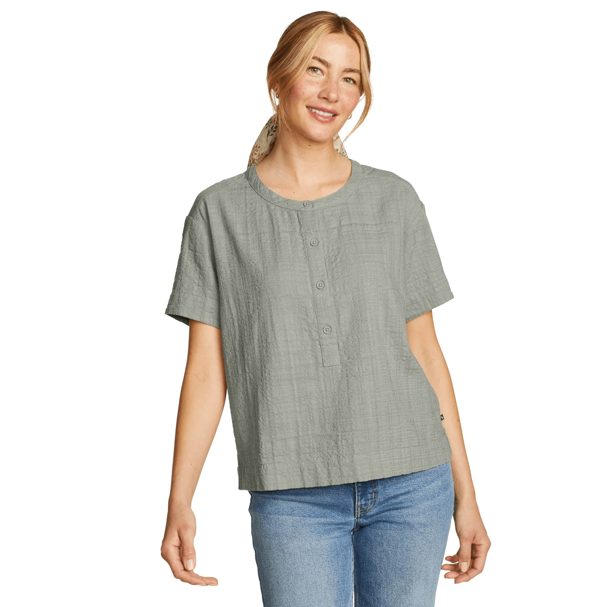 Women's Sun¡¯s Up Short-Sleeve Gauze Shirt