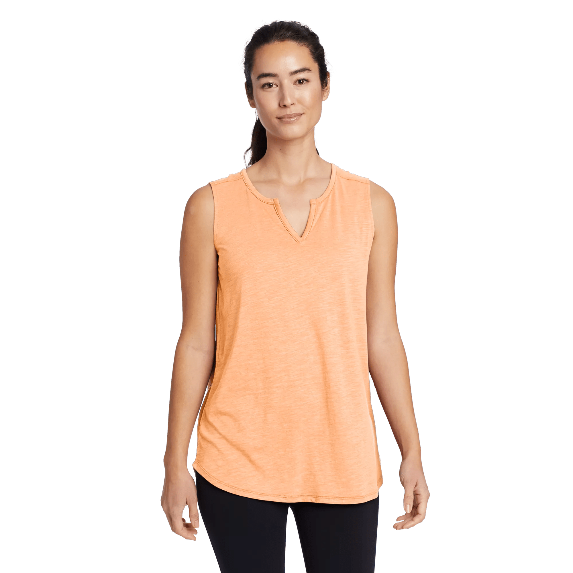 Women's Gate Check Sleeveless Split-Neck Tunic