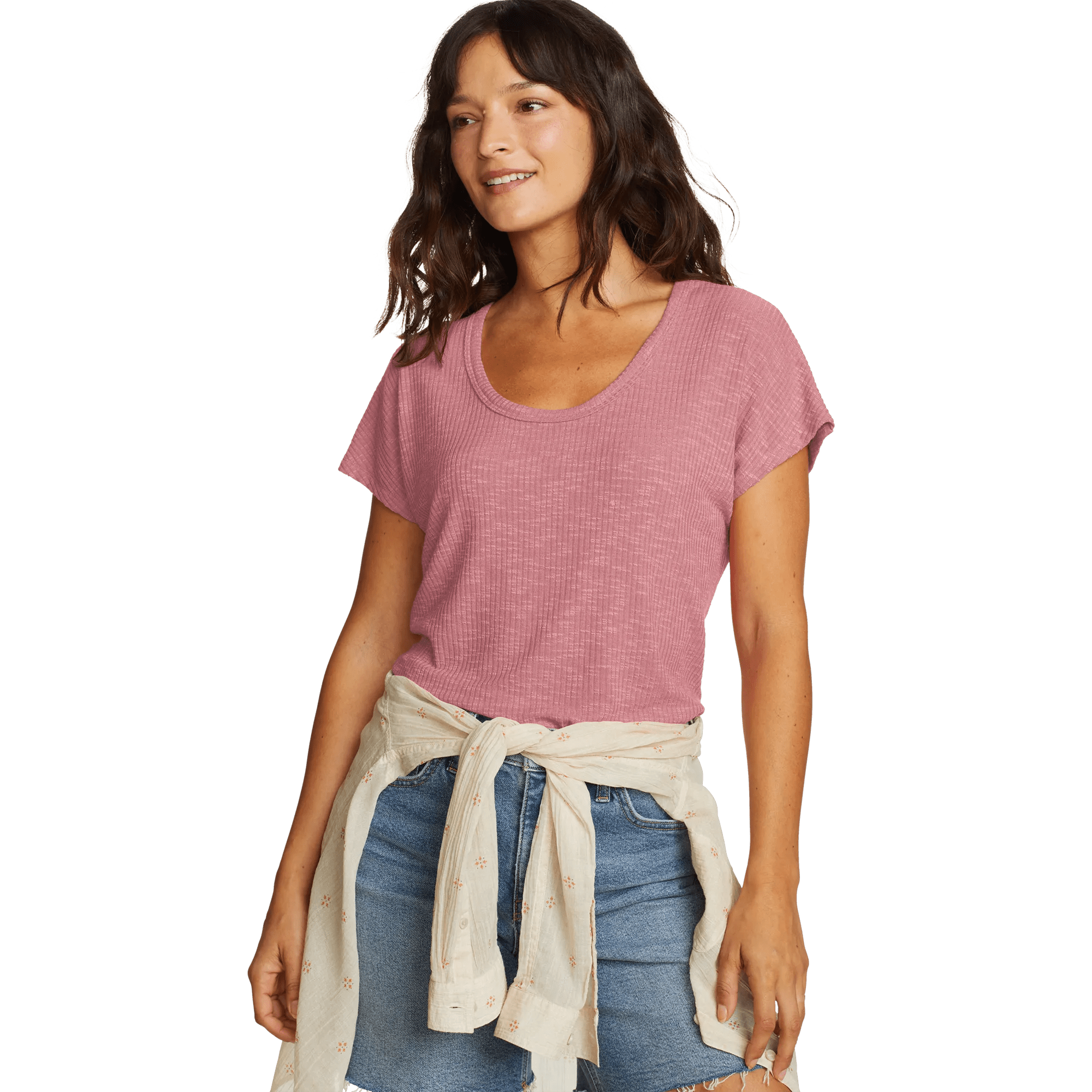 Women's Revive Ribbed Scoop-Neck T-Shirt