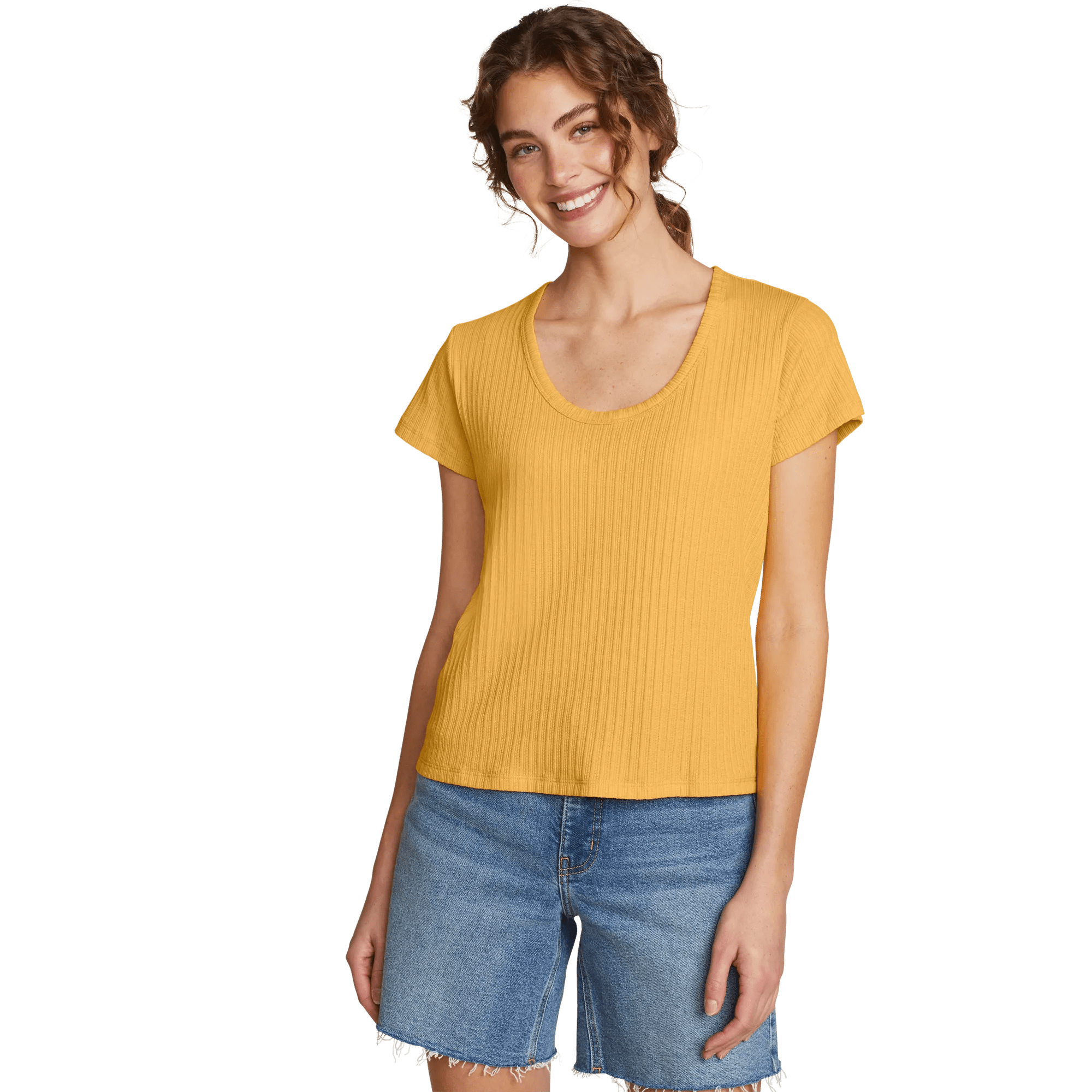 Women's Seaside Ribbed Scoop Neck T-Shirt