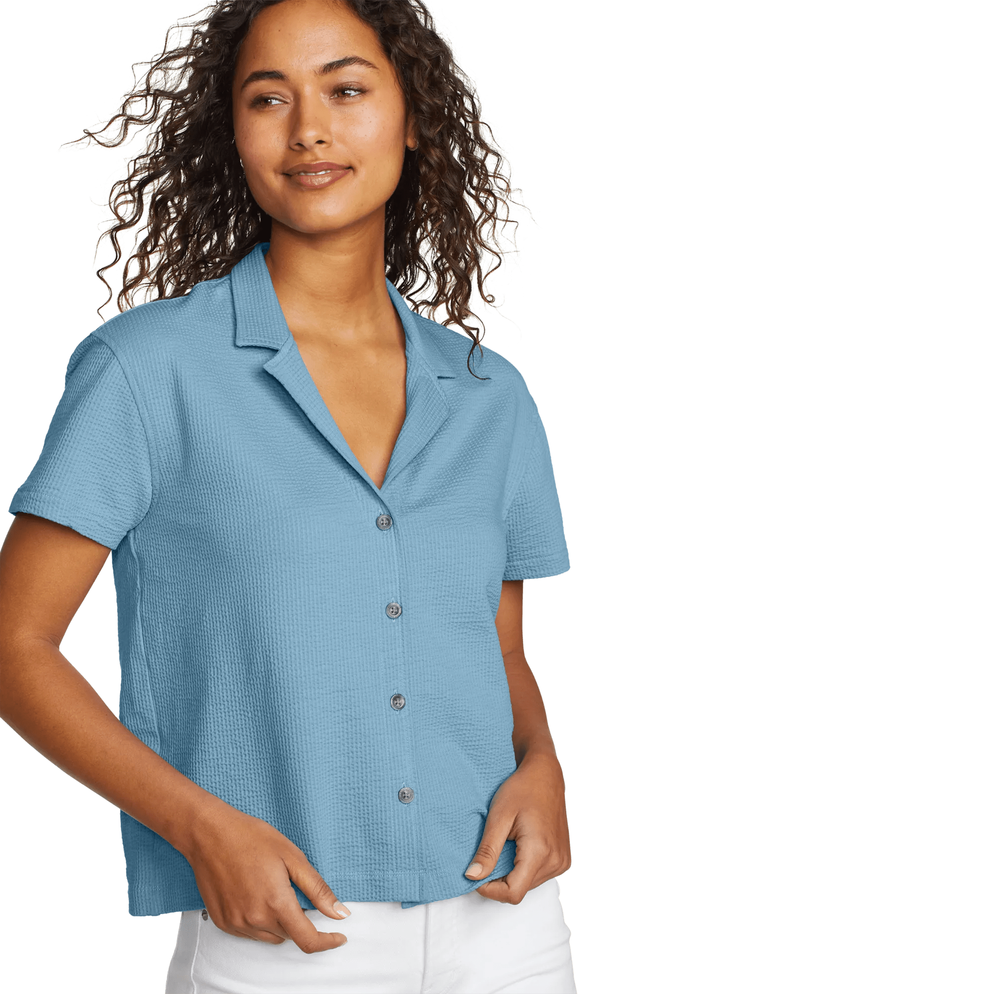 Women's Seersucker Camp Shirt
