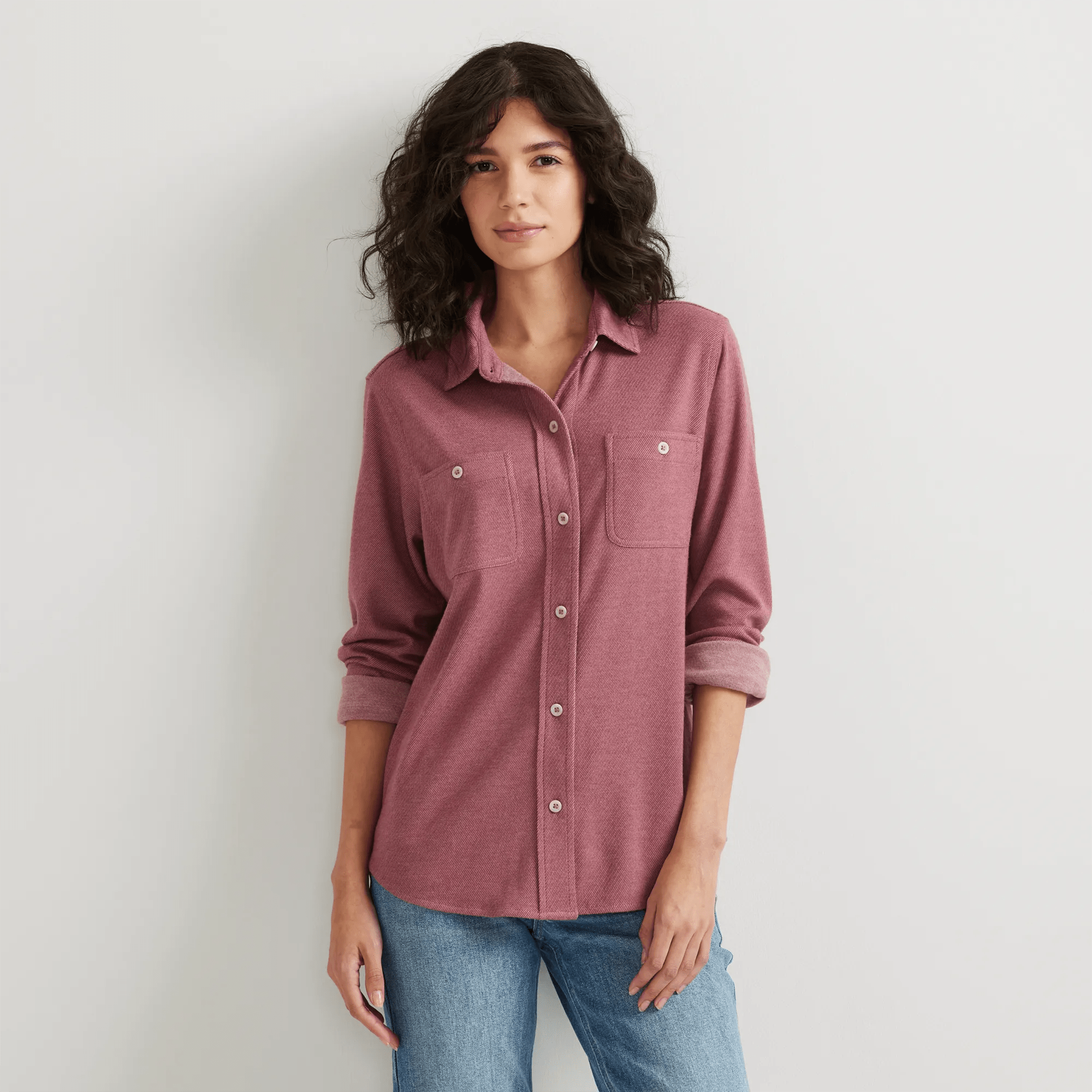 Women's Soft Knit Button-Down Shirt