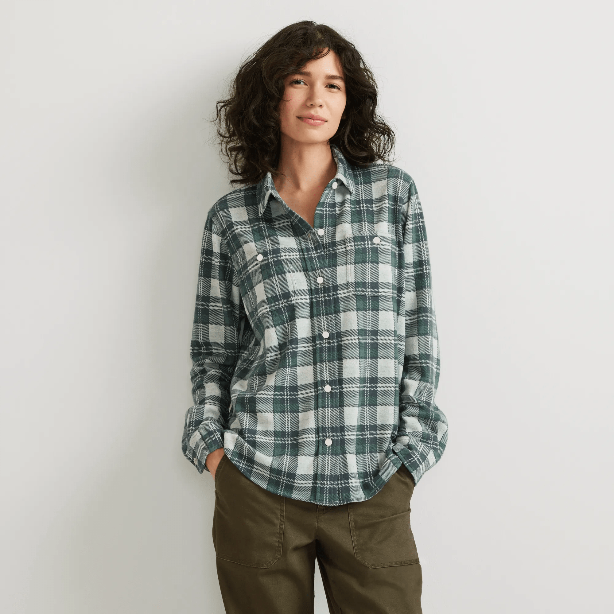 Women's Soft Knit Button-Down Shirt