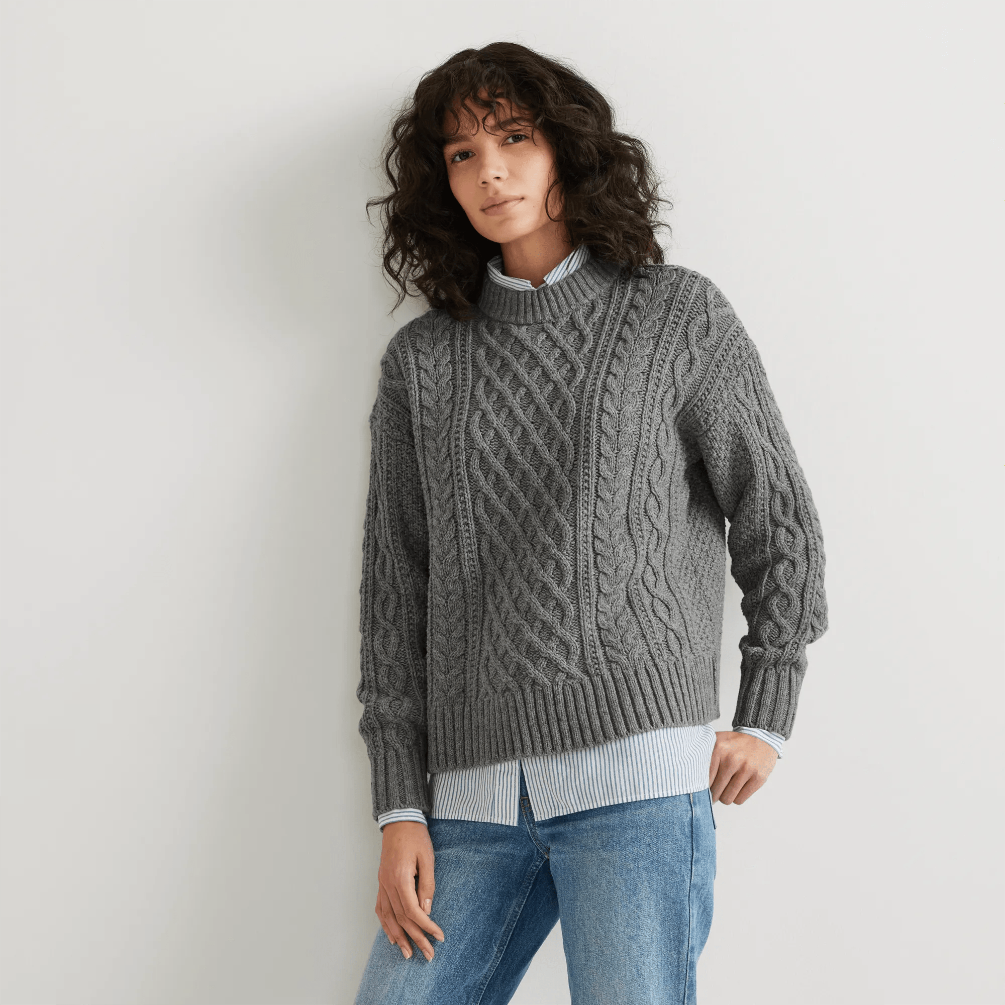 Women's Premium Heritage Cable Crew Sweater