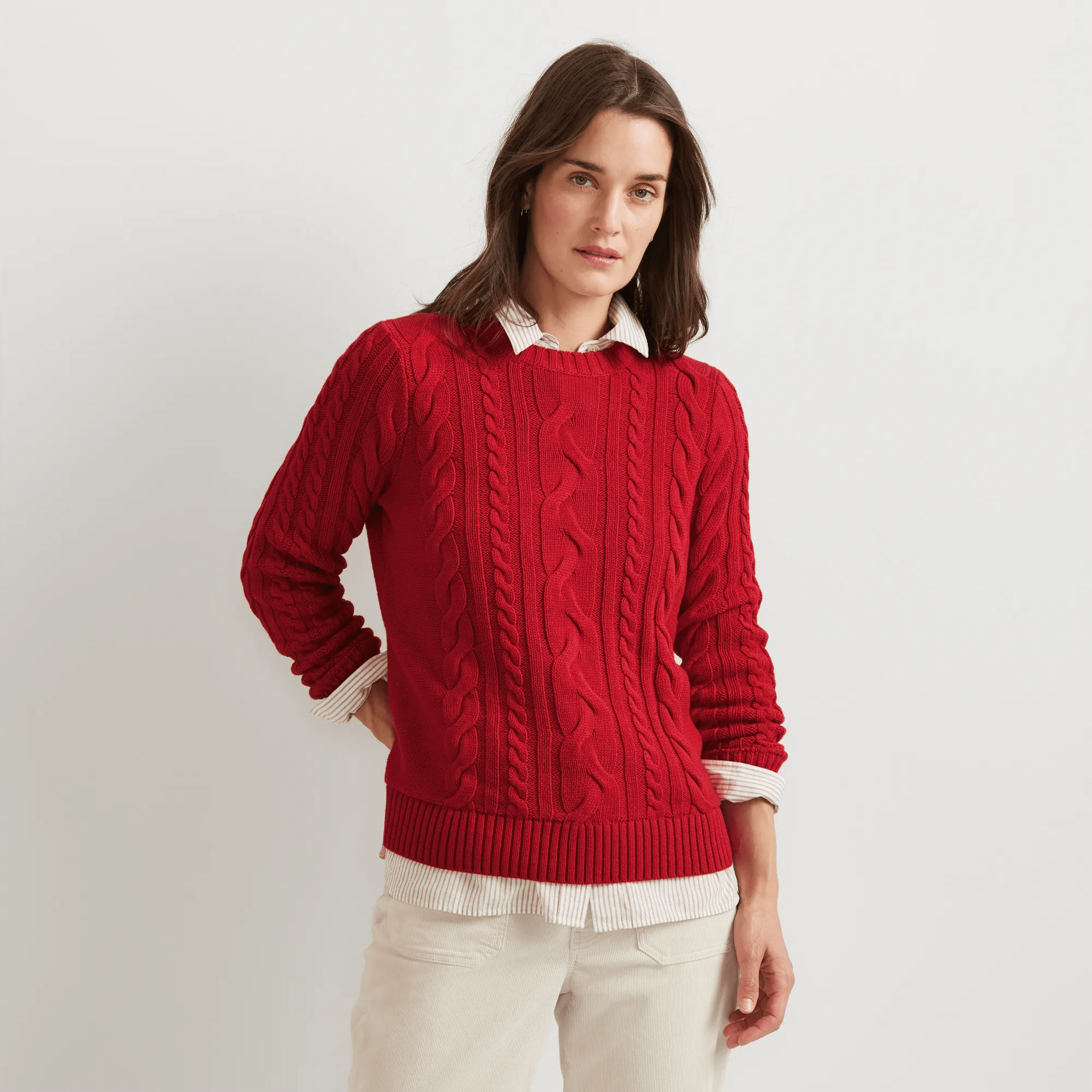 Women's Classic Cable Crew Sweater