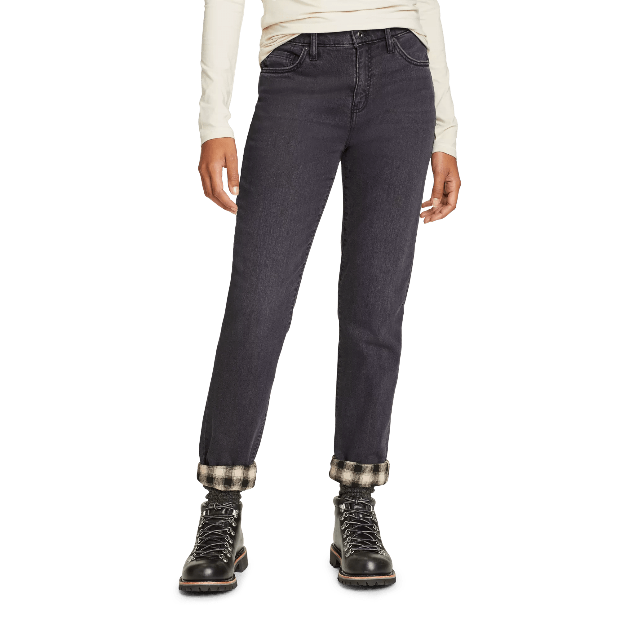 Women's Boyfriend Flannel-Lined Jeans