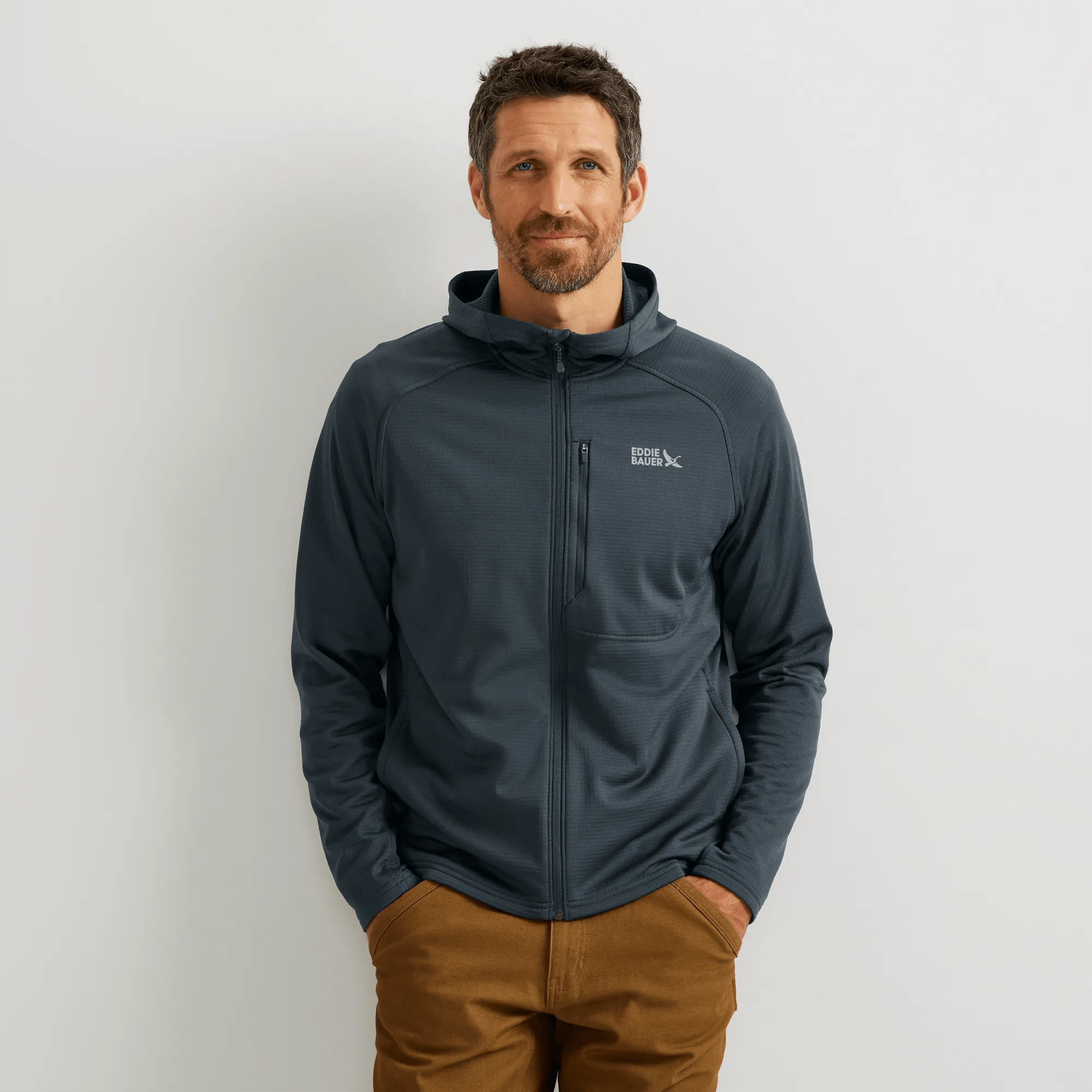 Men's High Route Grid Fleece-Lined Full-Zip Hoodie