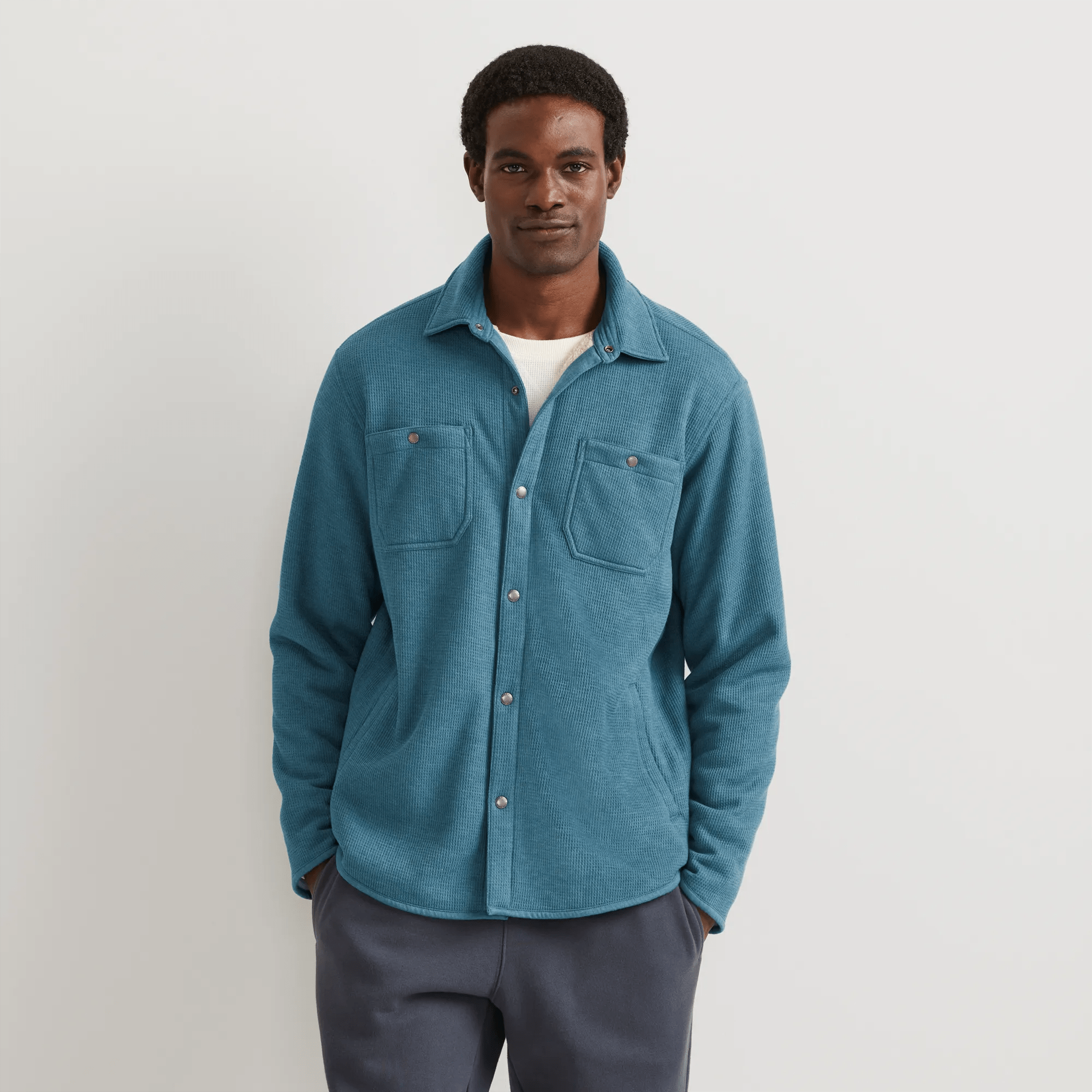 Men's Faux Shearling-Lined Thermal Shirt