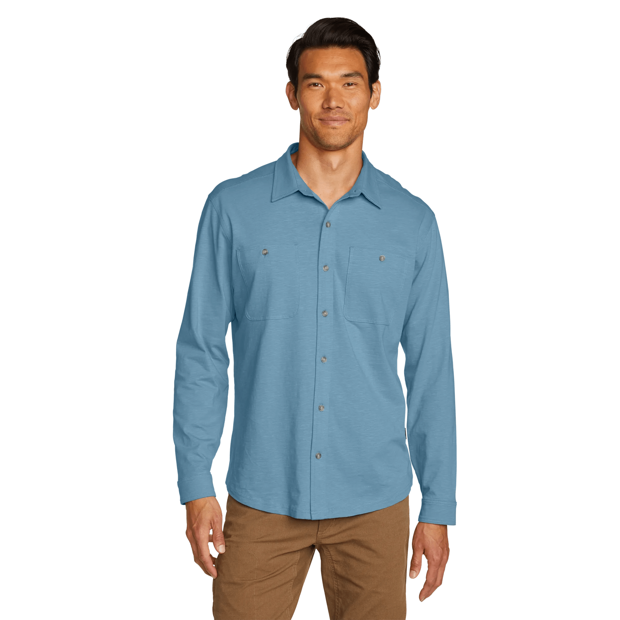 Men's Baja Long-Sleeve Knit Button-Up Shirt