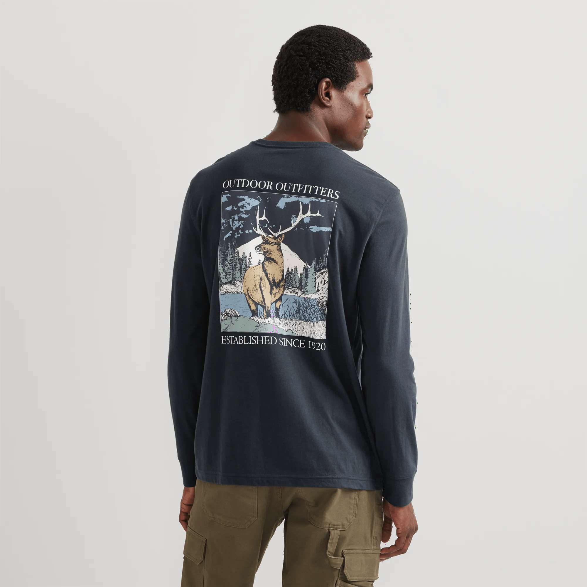 Long-Sleeve Graphic T-Shirt - Elk In The Wild