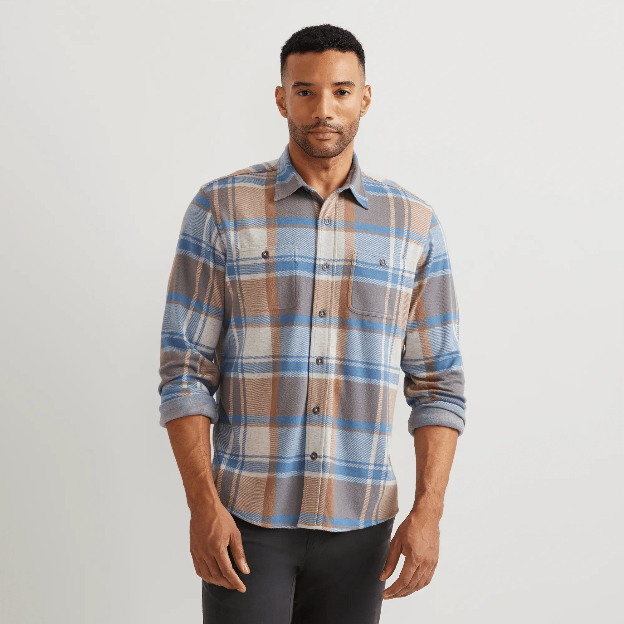 Men's Soft Knit Button Down Shirt