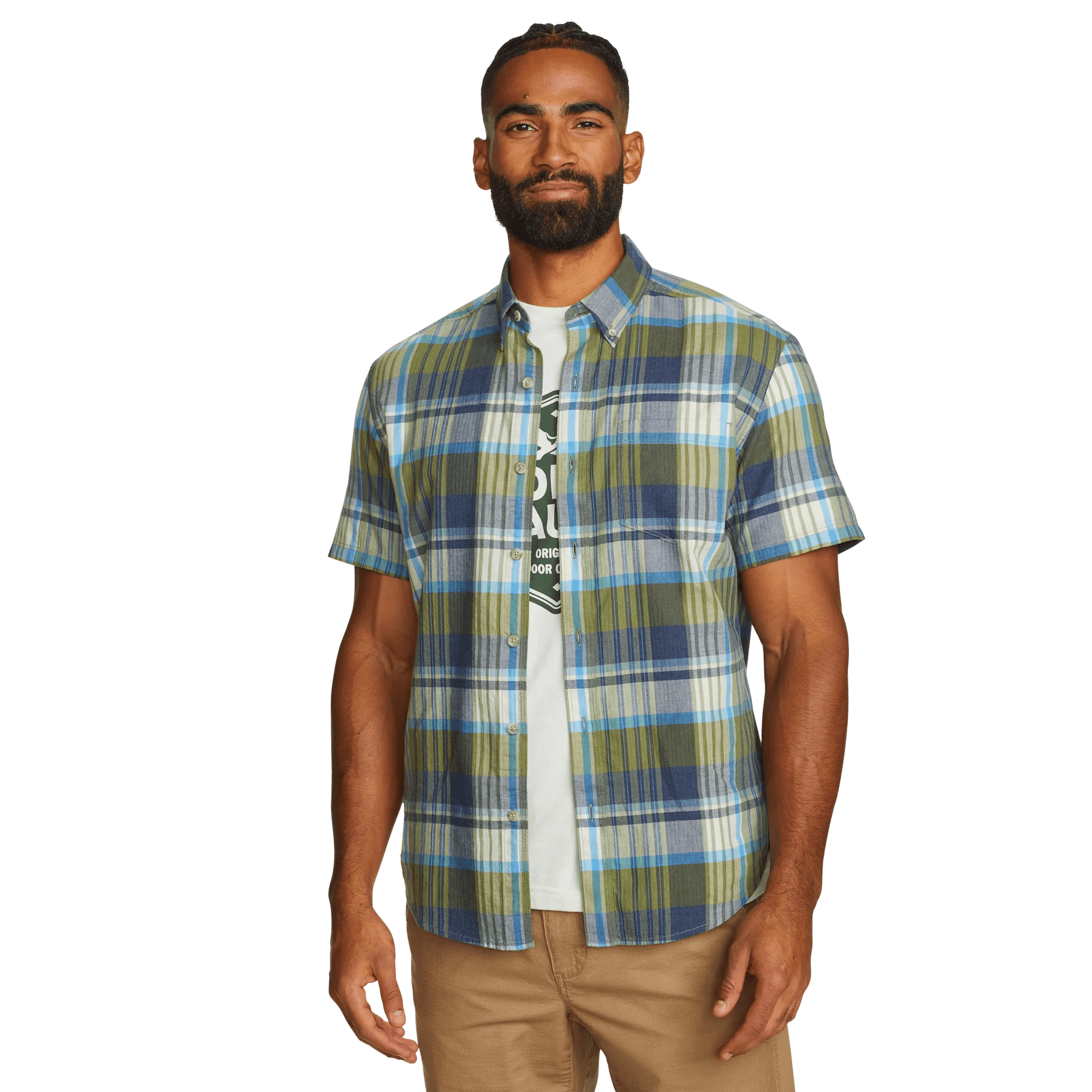Men's Tidelands Short-Sleeve Yarn-Dyed Textured Shirt