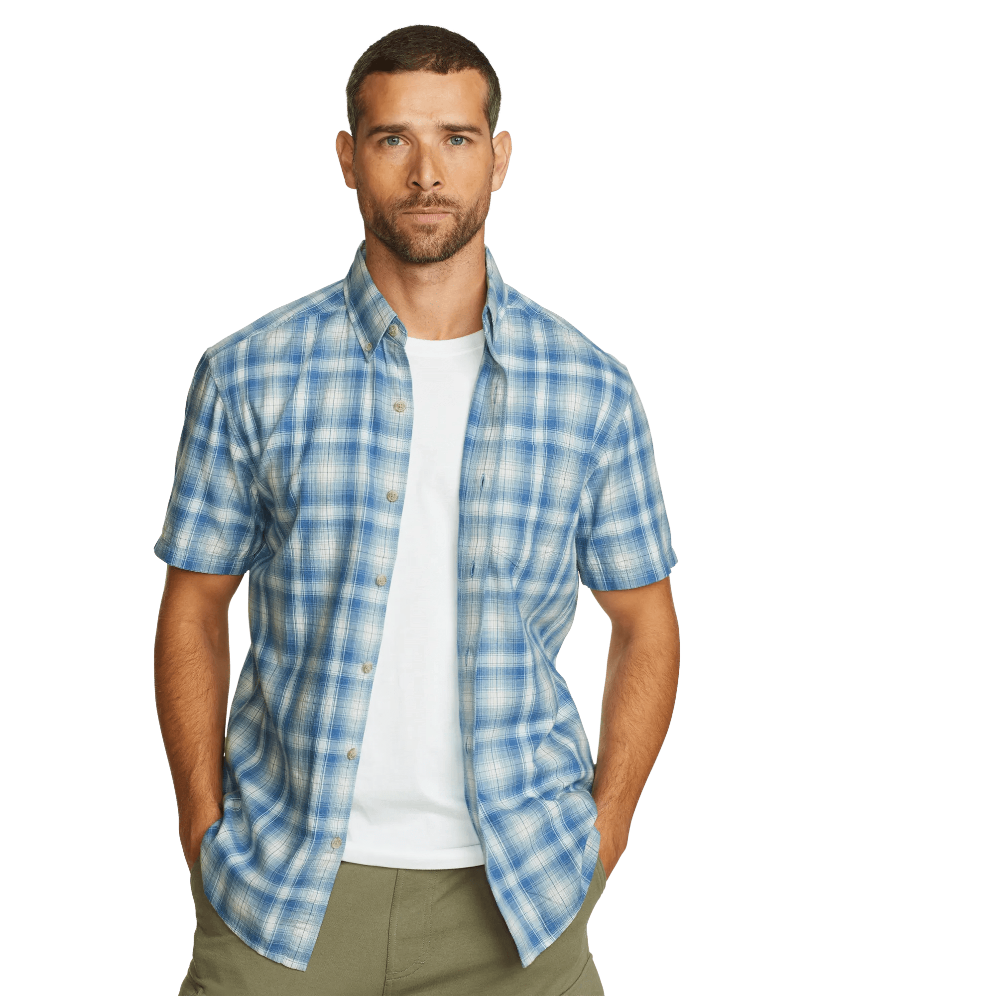 Men's Tidelands Short-Sleeve Yarn-Dyed Textured Shirt