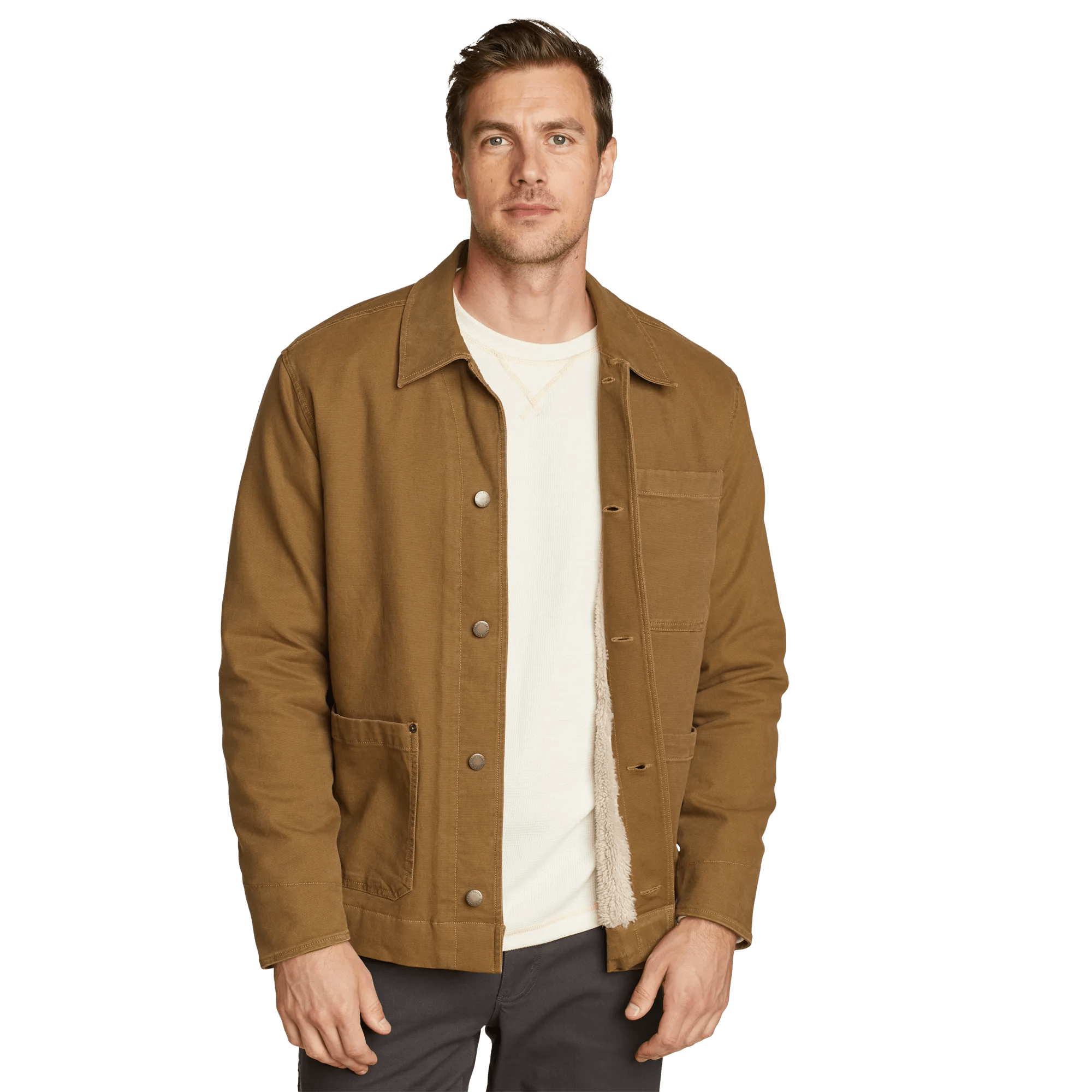 Men's Elkhorn Faux Shearling-Lined Canvas Shirt Jacket