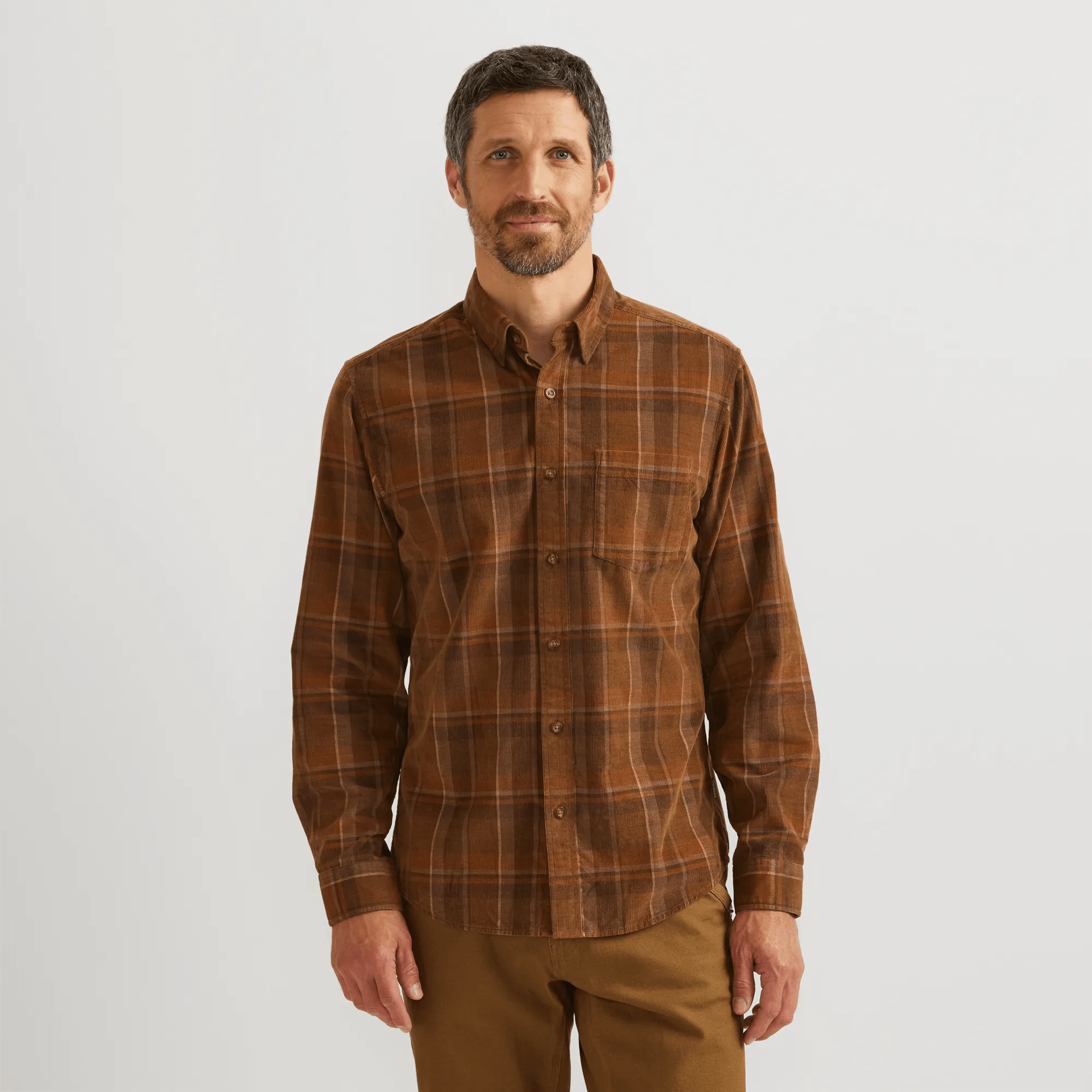 Men's Fine-Wale Corduroy Shirt - Plaid