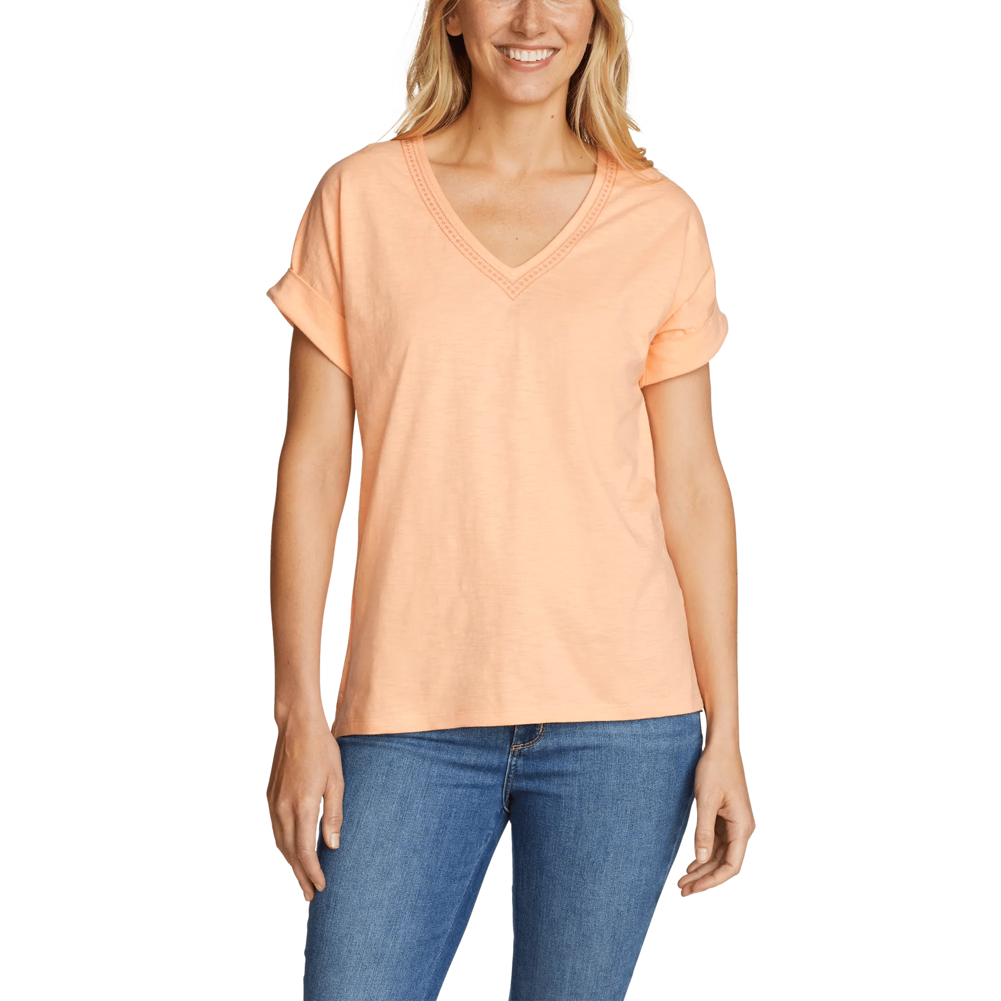 Women's Daisy Slub V-Neck T-Shirt
