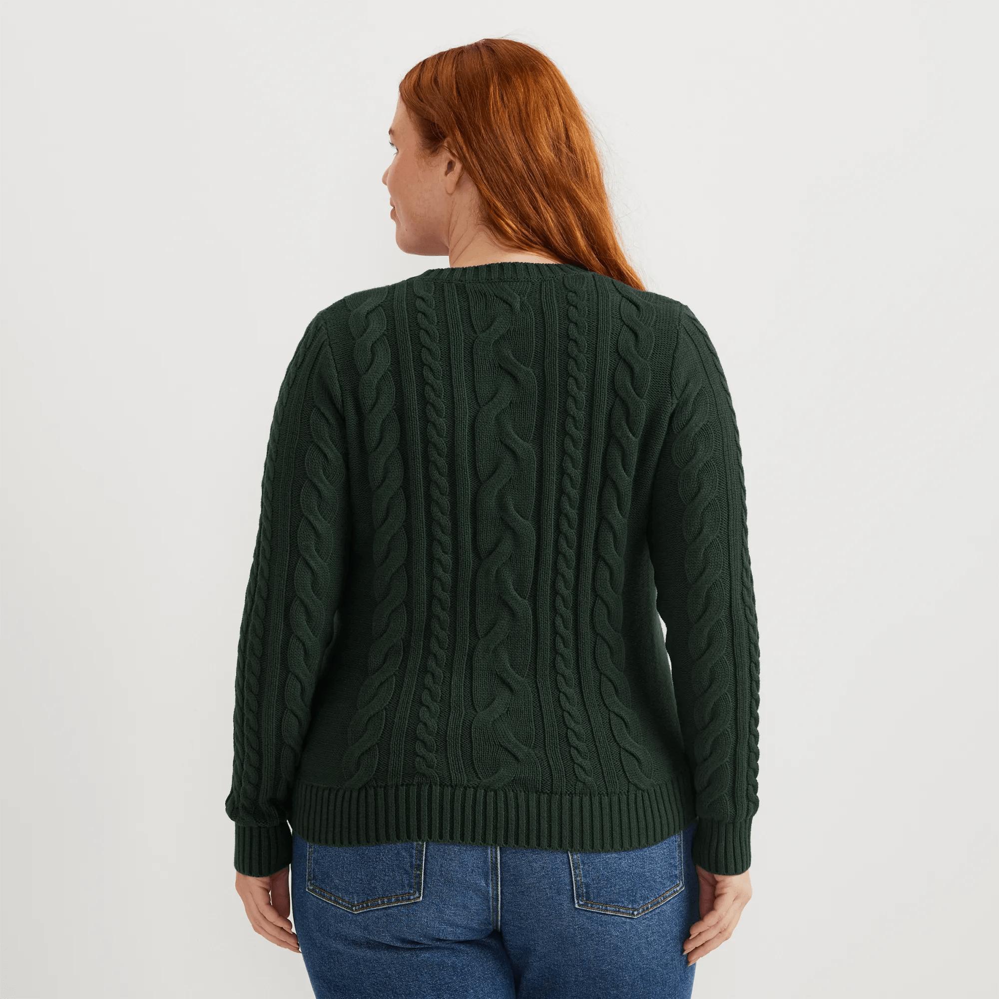 Women's Classic Cable Crew Sweater - Image 2